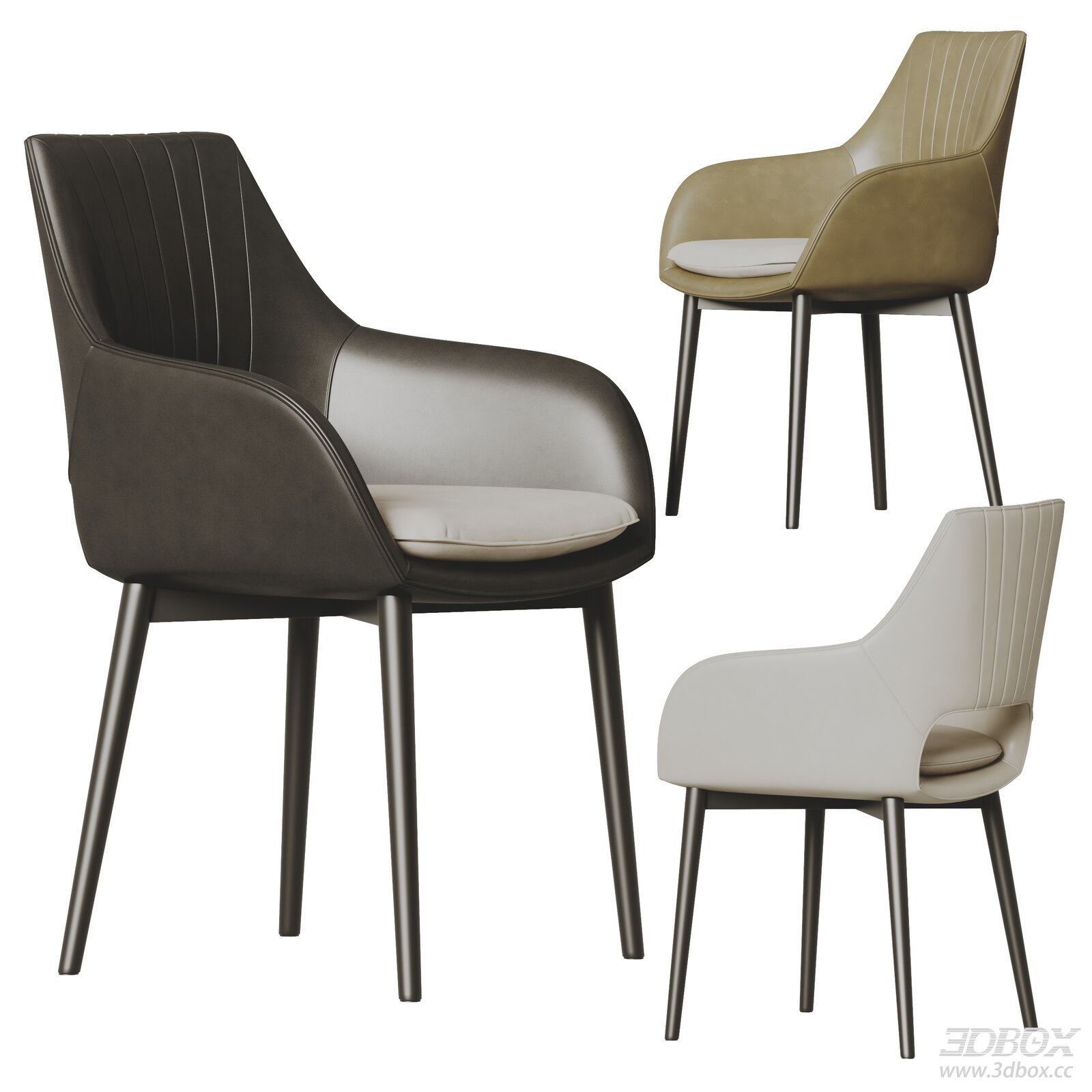 Modern Leather Upholstered Dining Chair