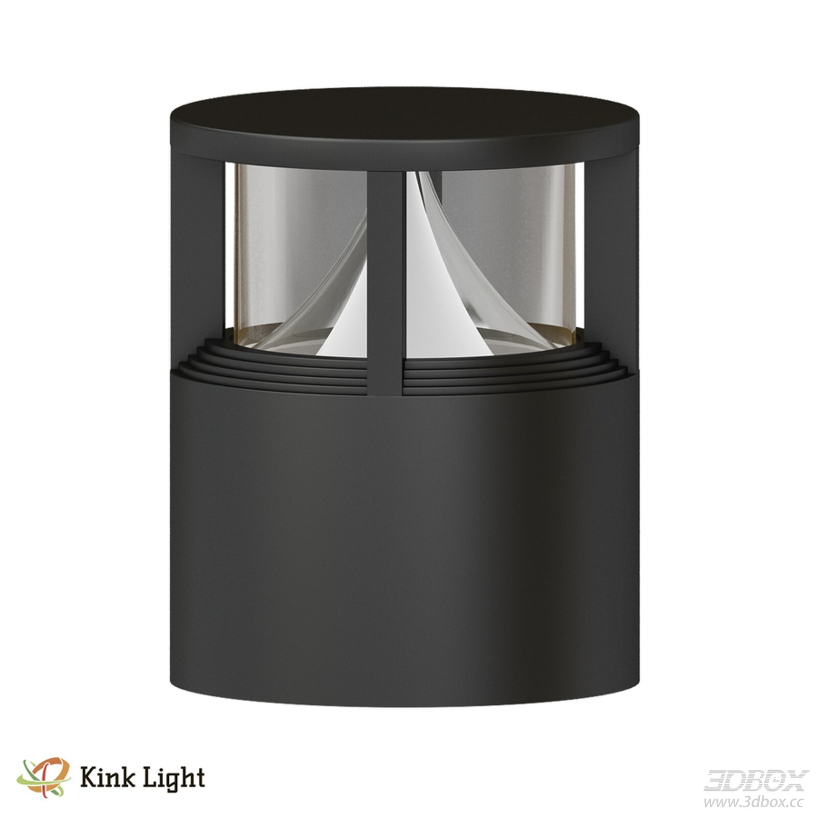 Modern Black Outdoor Cylindrical Post Lamp