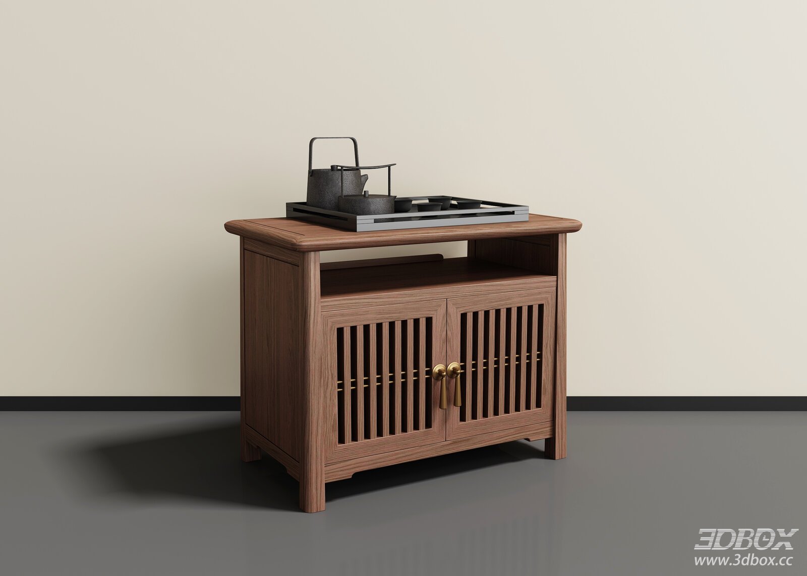 New Chinese Style Wooden Tea Cabinet
