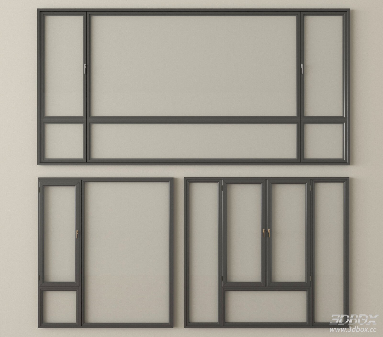Modern casement window set balcony floor window