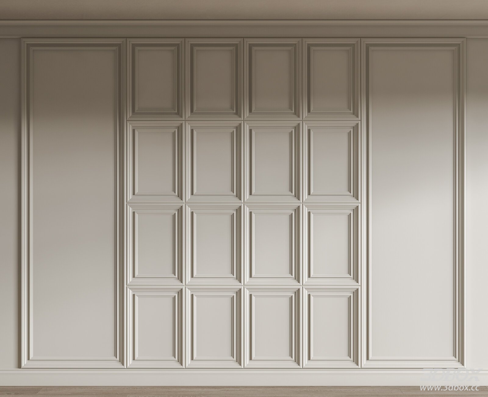 Neoclassical decorative wall panel with moulding details