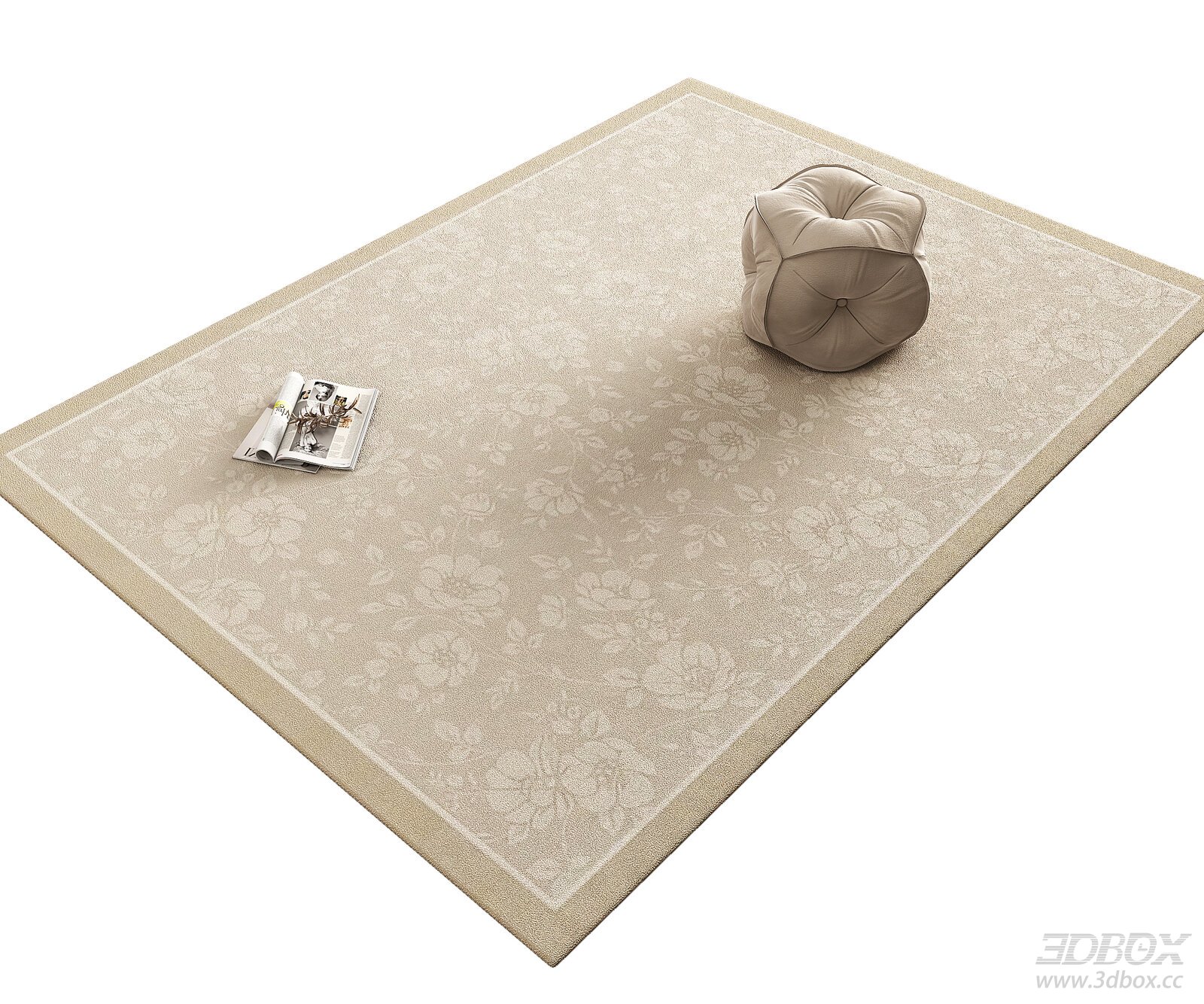 French Style Light Floral Area Rug