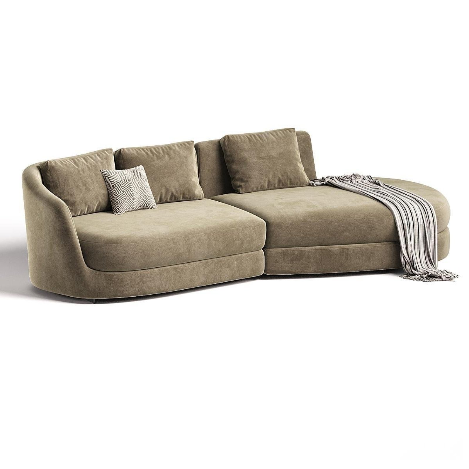 Curved Velvet Sectional Sofa Modern Luxury Lounge Sofa Set