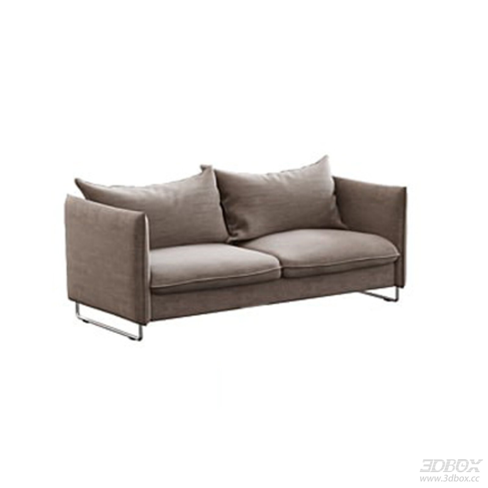 Modern Two Seater Fabric Sofa with Metal Legs