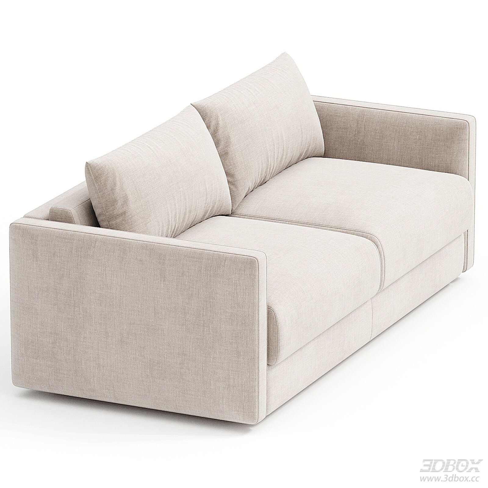 Modern Light Beige Fabric Two Seater Sofa