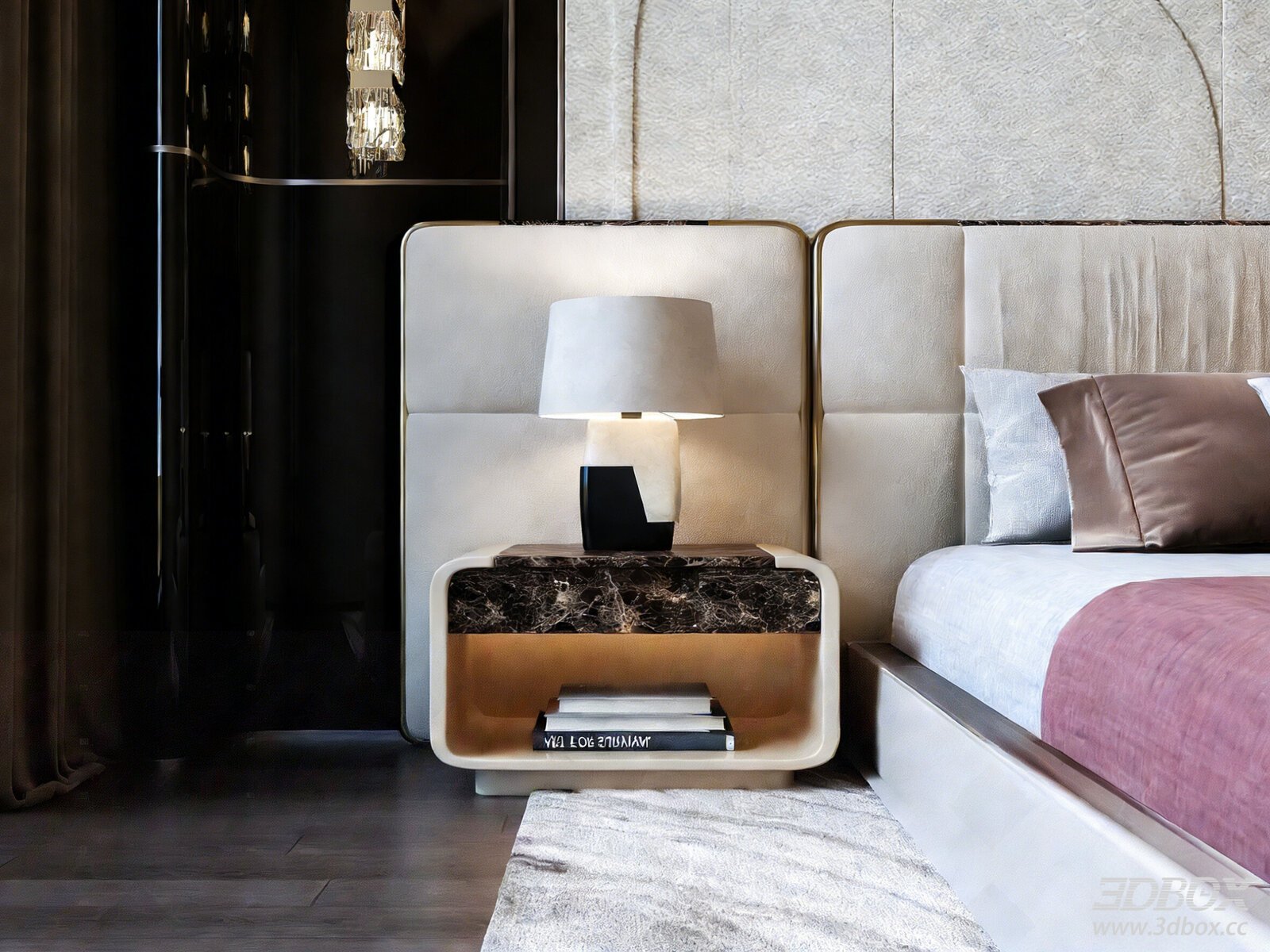 Italian Luxury Marble Top Nightstand