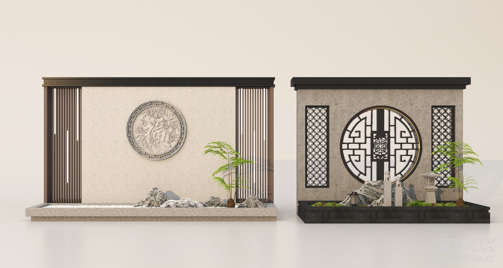 New Chinese Style Courtyard Landscape Wall Set