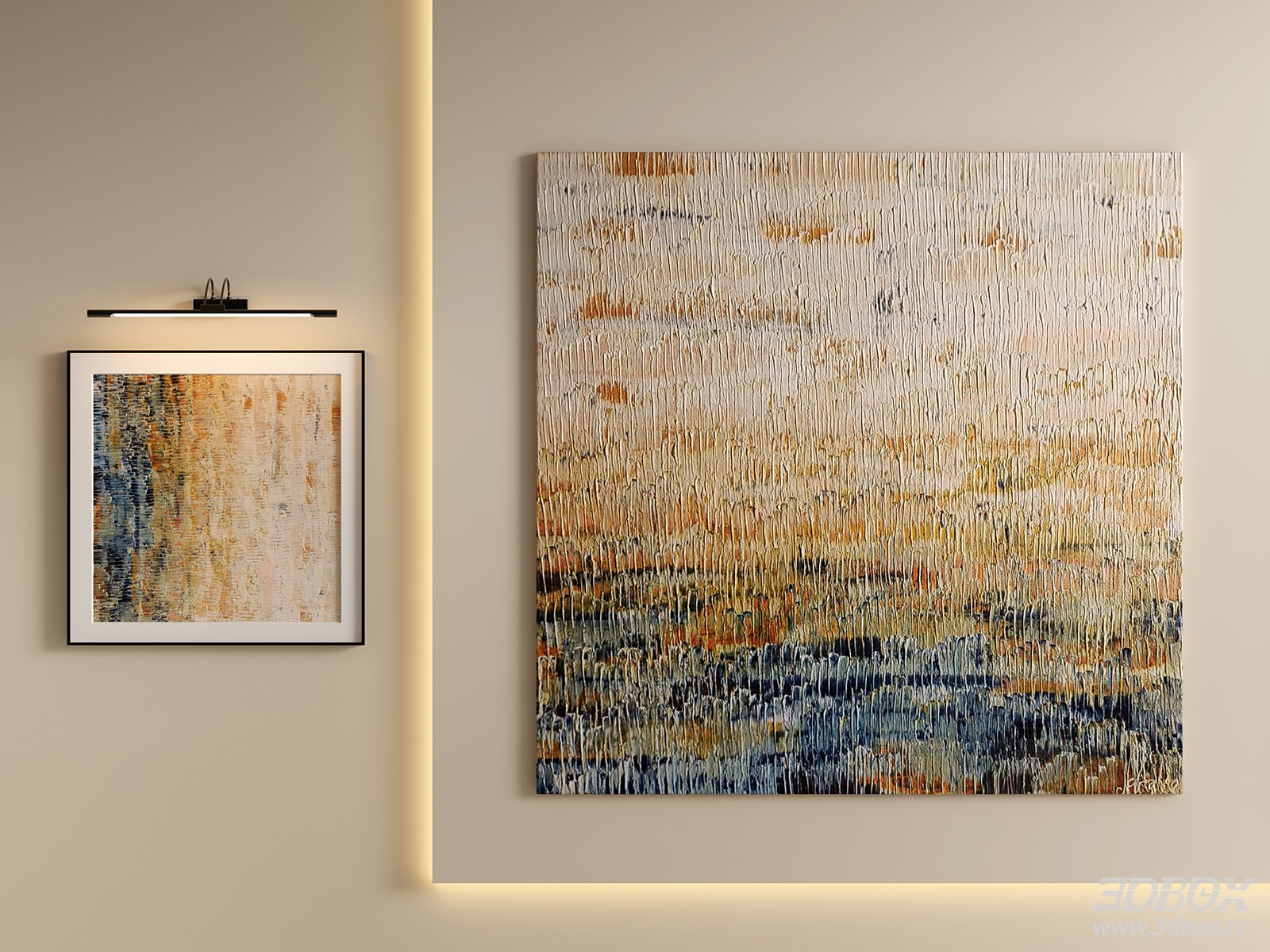 Modern Abstract Textured Oil Painting Wall Art Set