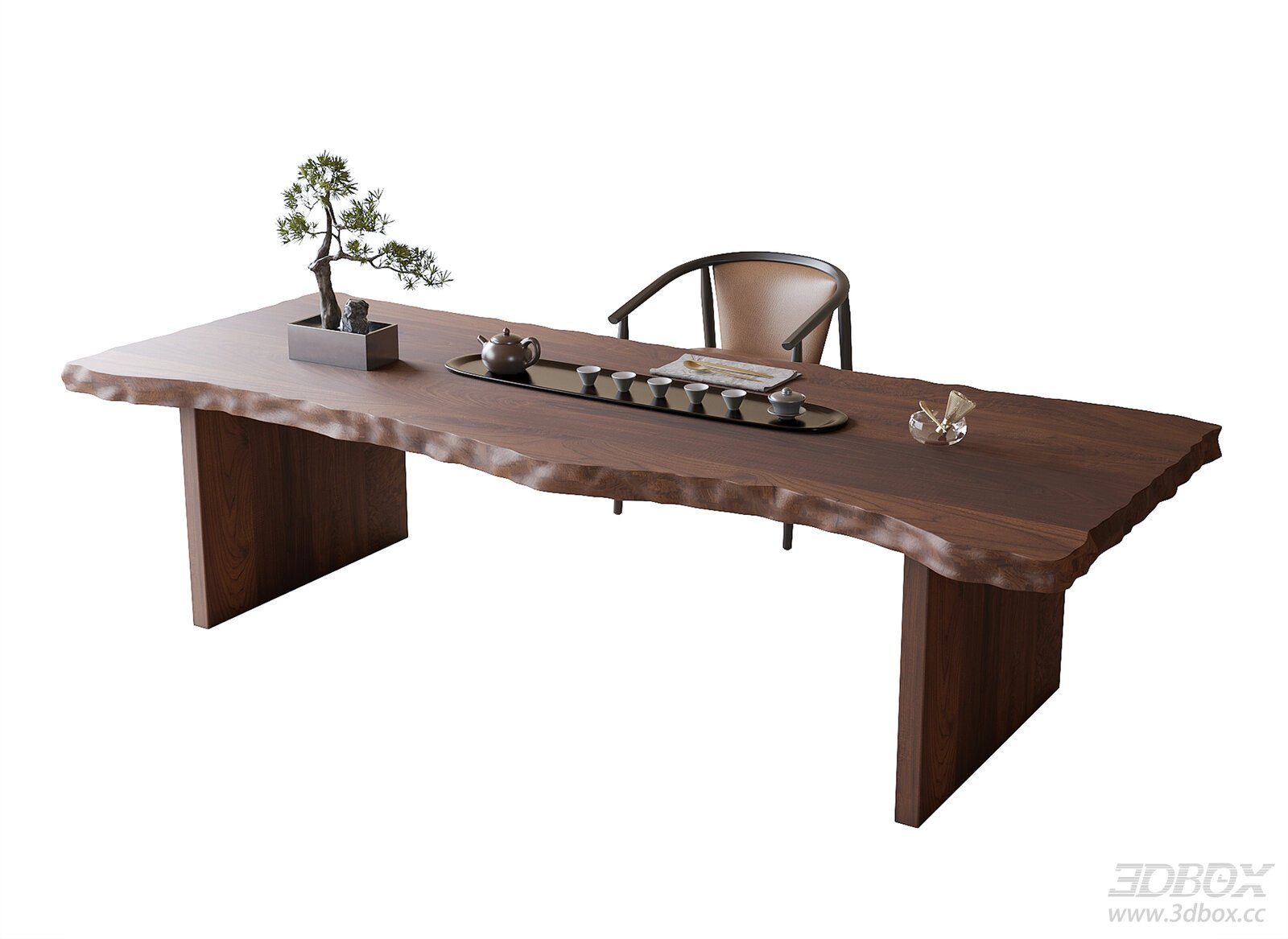 New Chinese Style Solid Wood Tea Table with Armchair