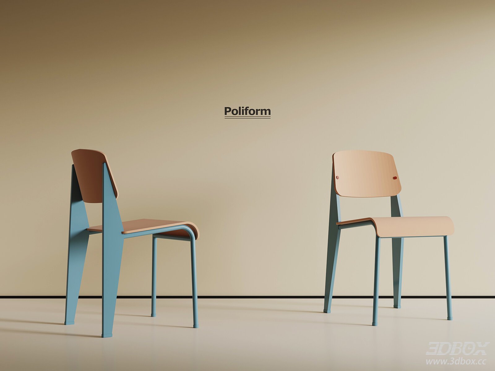 Modern Minimalist Wooden Metal Frame Dining Chair