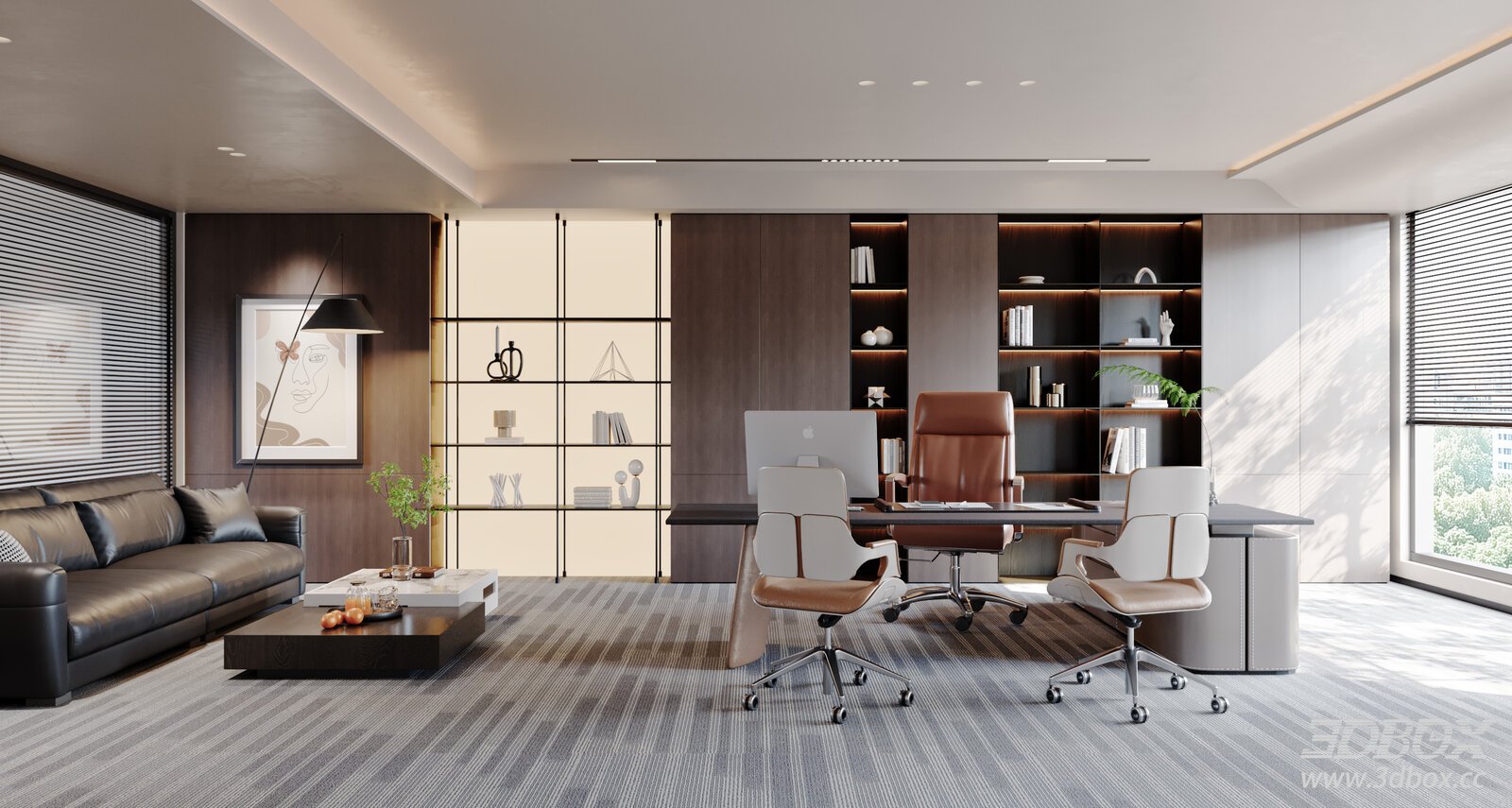 Modern Italian Style Executive Director Office Scene