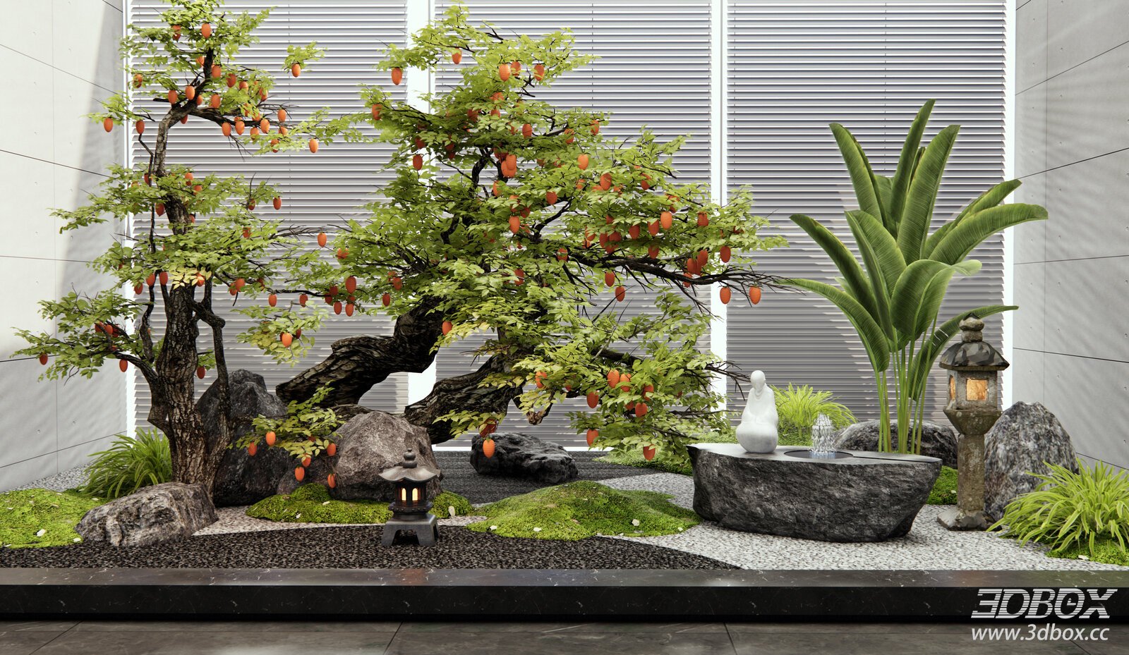 New Chinese Style Indoor Zen Courtyard Landscape Set