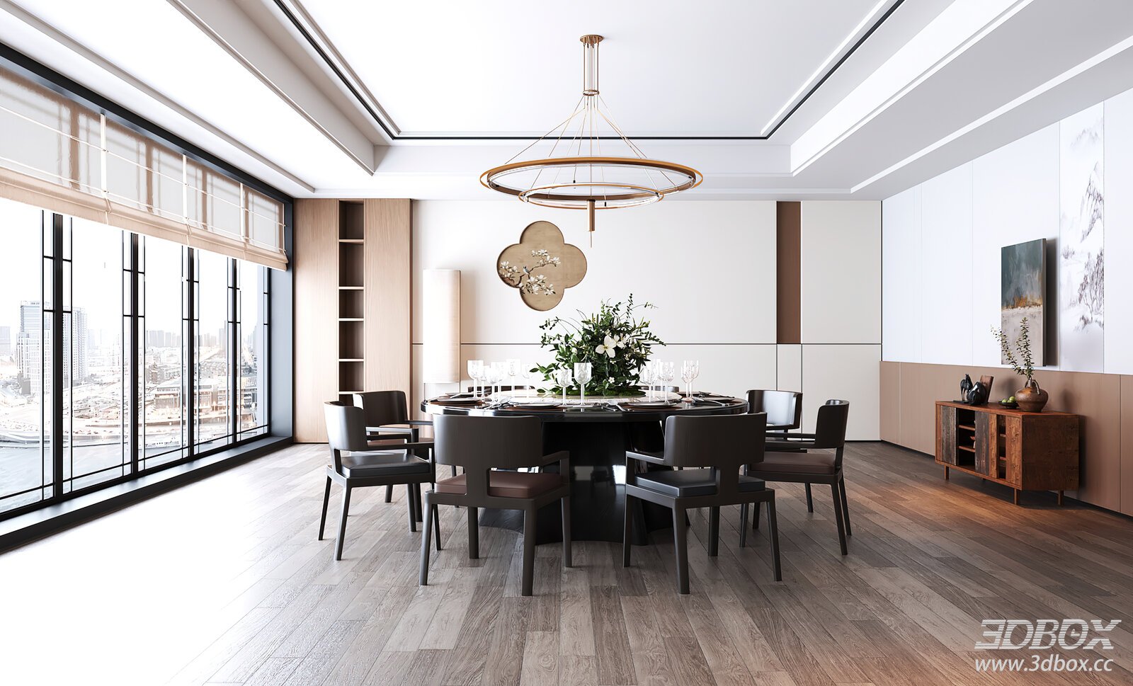 Modern Luxury Private Restaurant Dining Booth Interior Scene