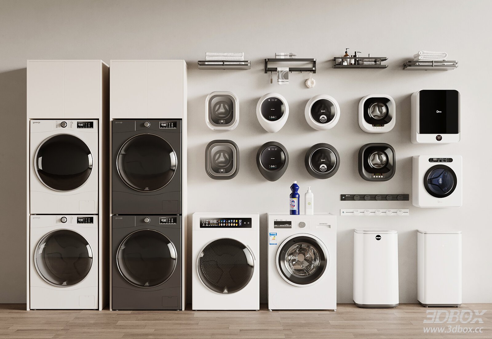 Modern Washing Machine and Dryer Appliance Set