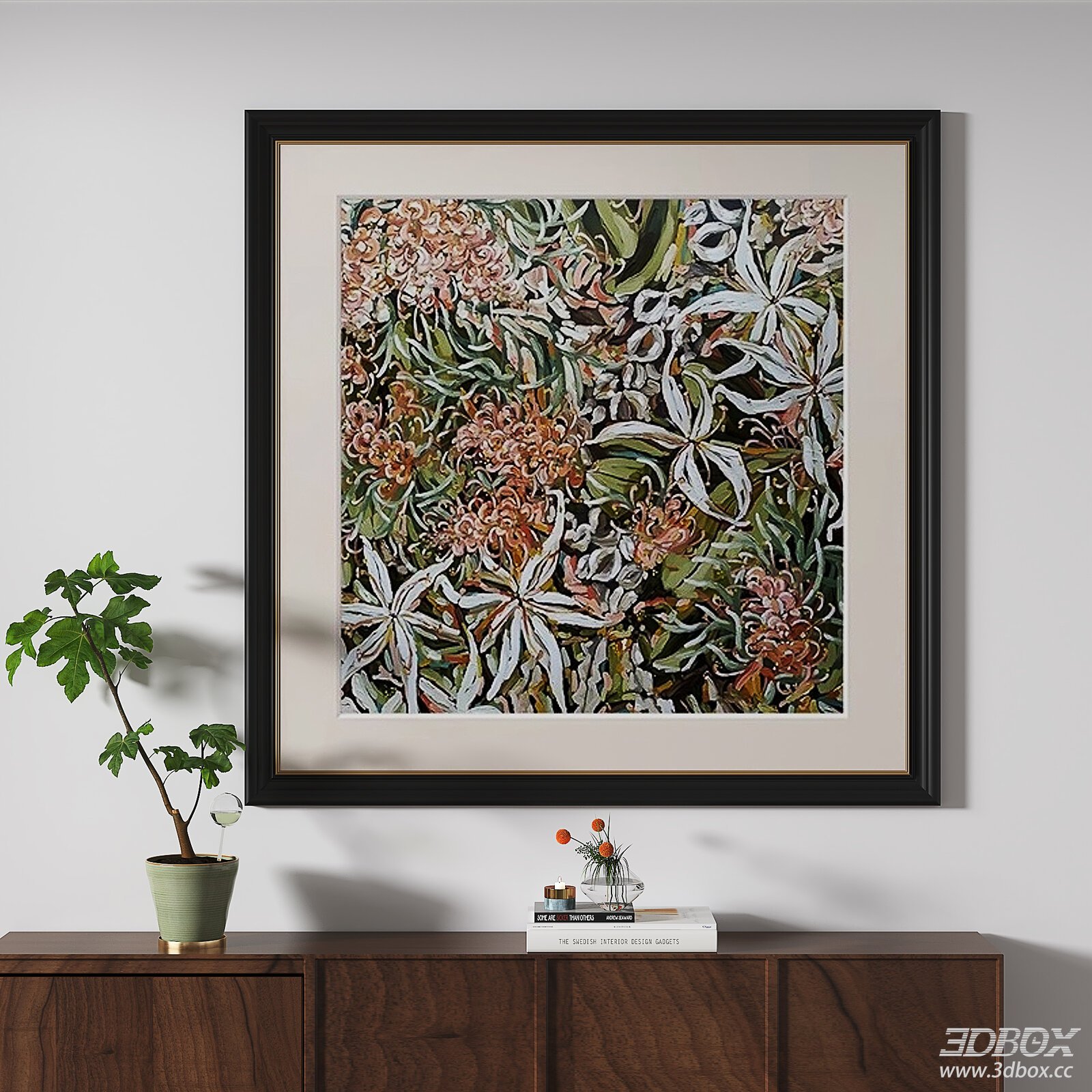 French Retro Floral Framed Decorative Painting