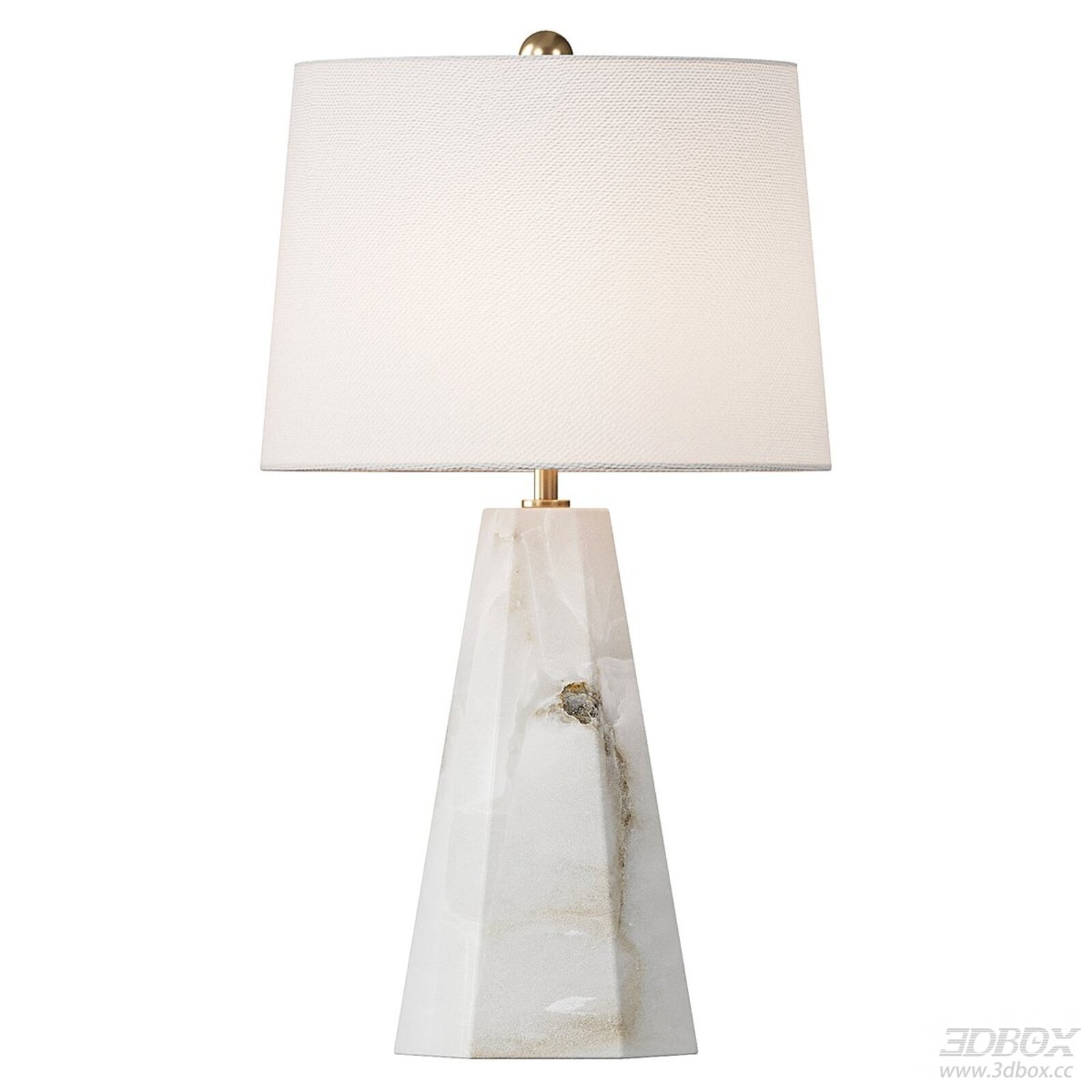 Modern Alabaster Base Table Lamp with Fabric Shade