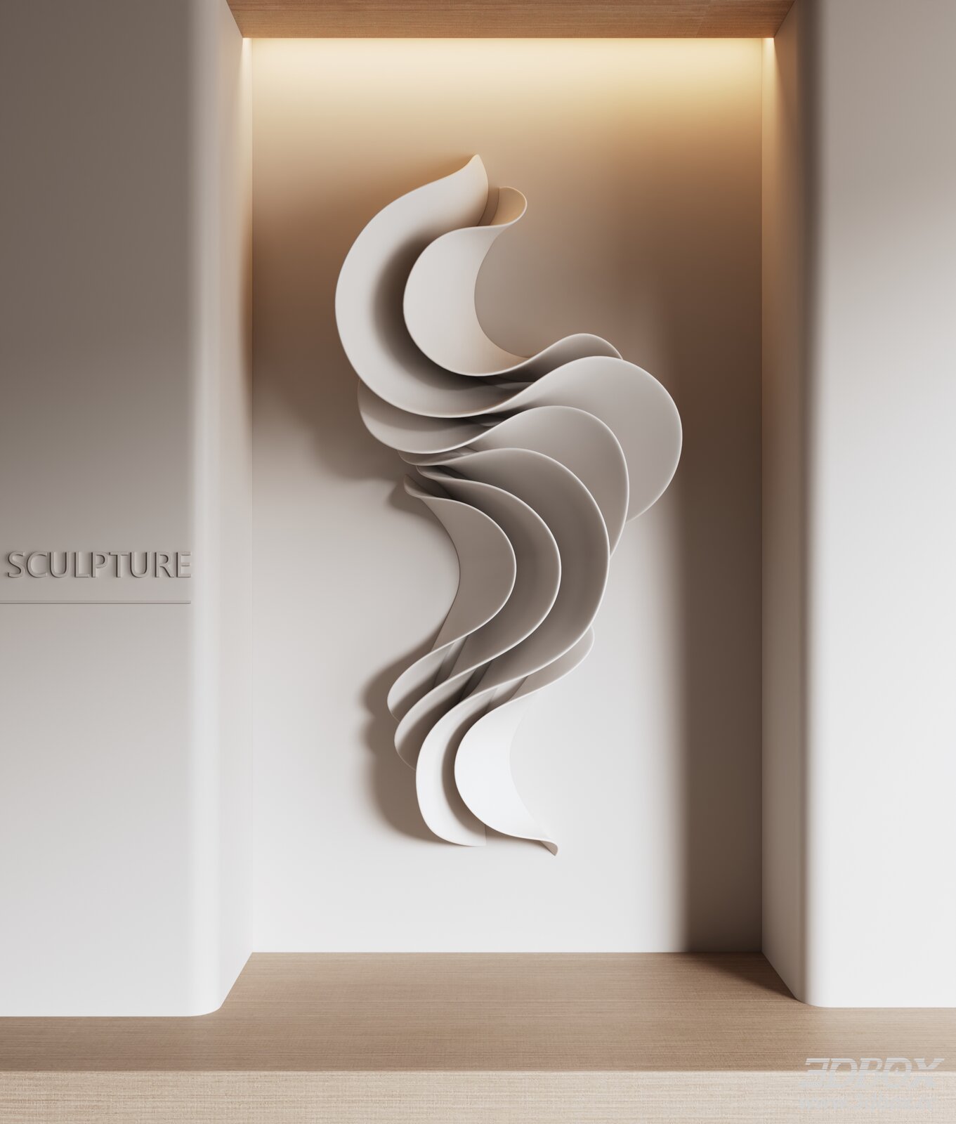 Modern Abstract Wavy Wall Sculpture Decor