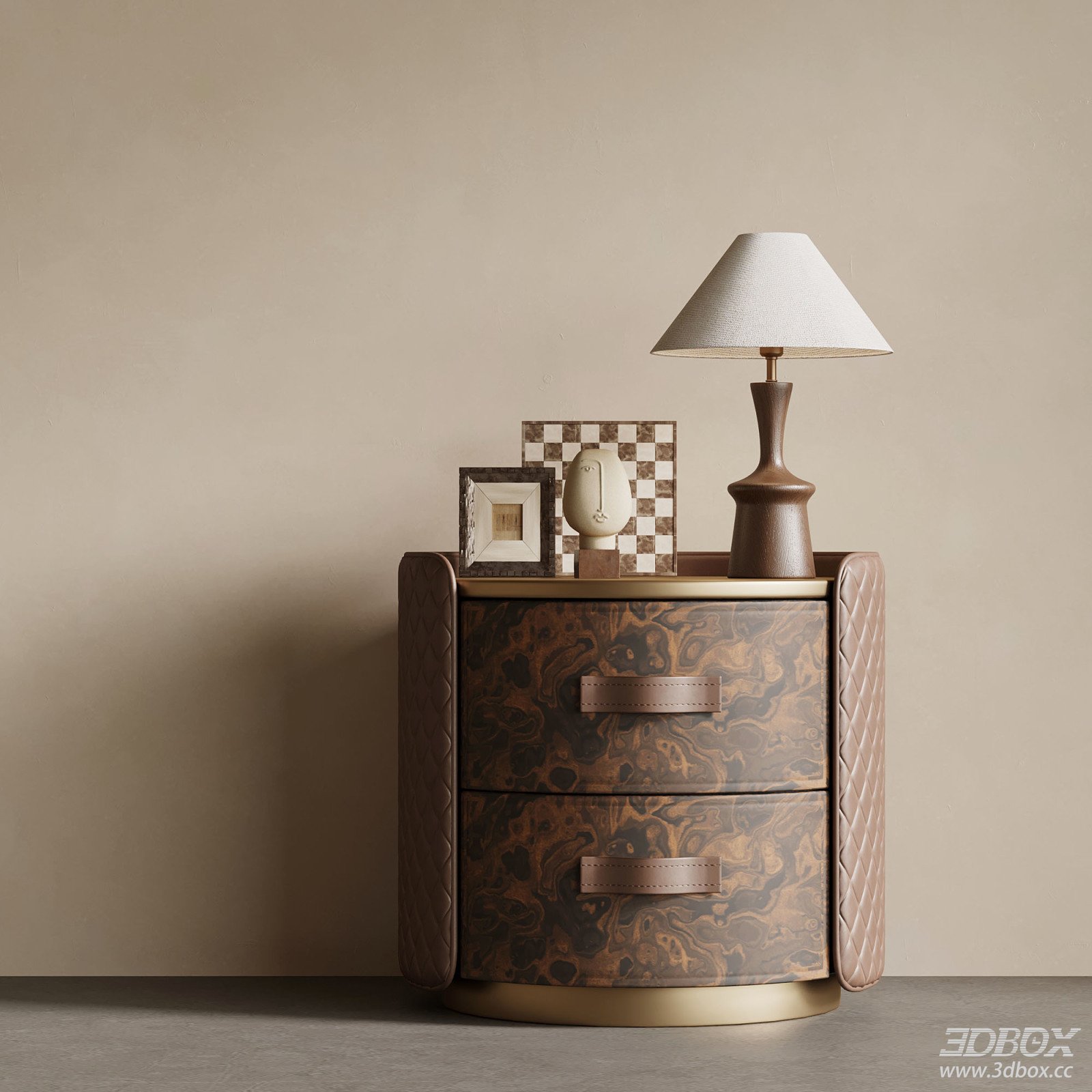 Modern Luxury Vintage Style Nightstand