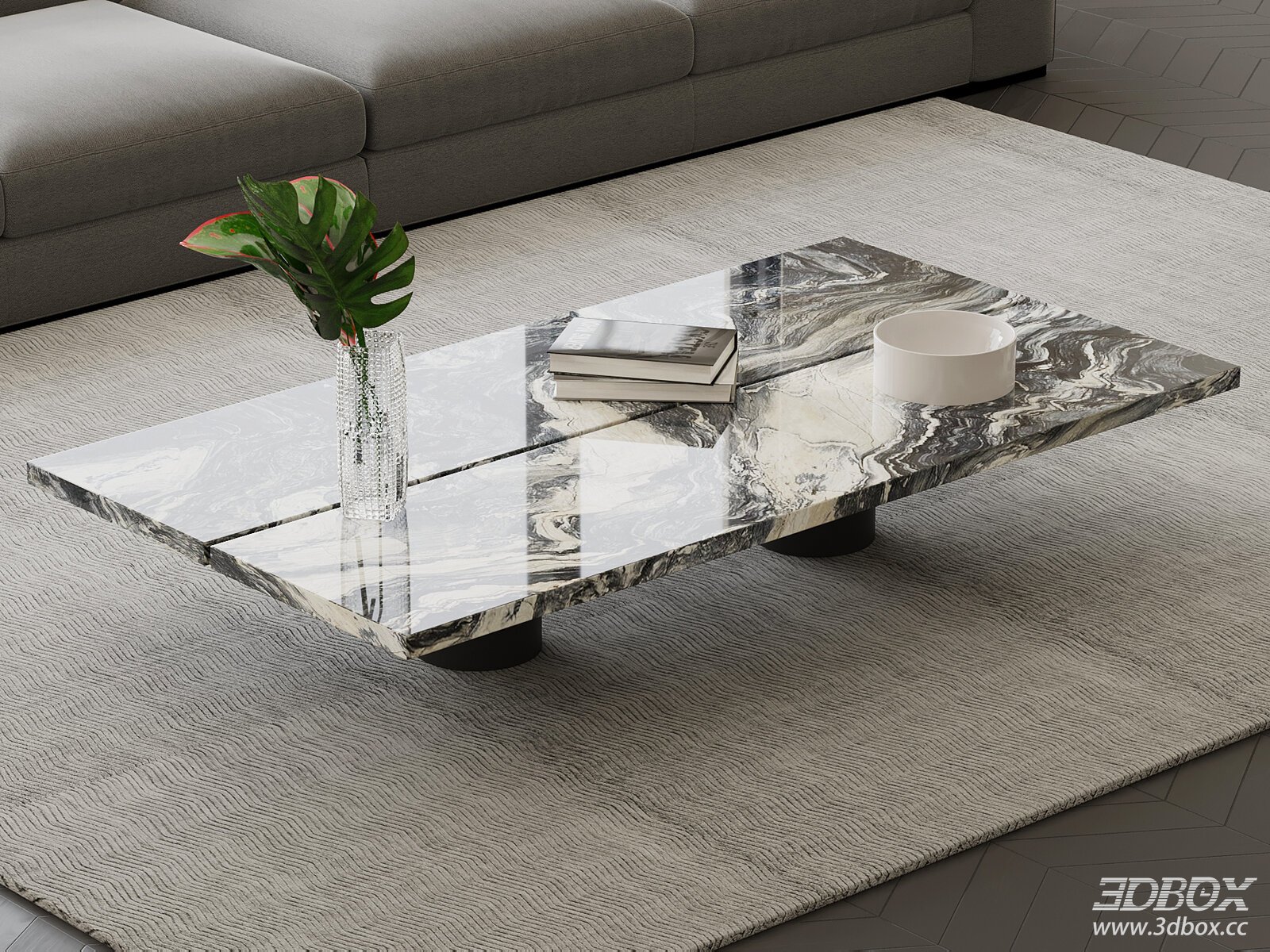 Modern Italian Style Marble Top Coffee Table