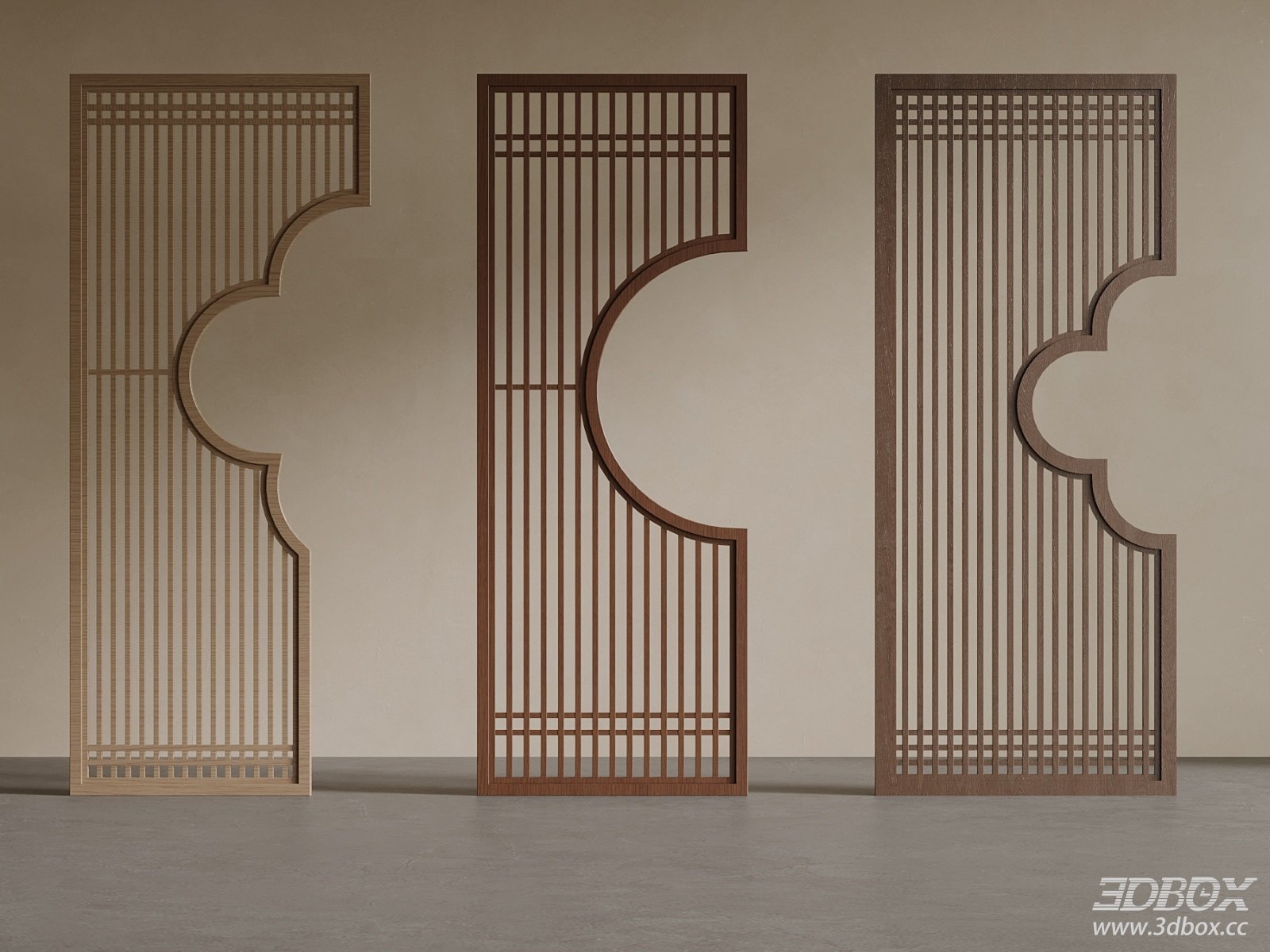 New Chinese Style Wooden Lattice Partition Screen Set