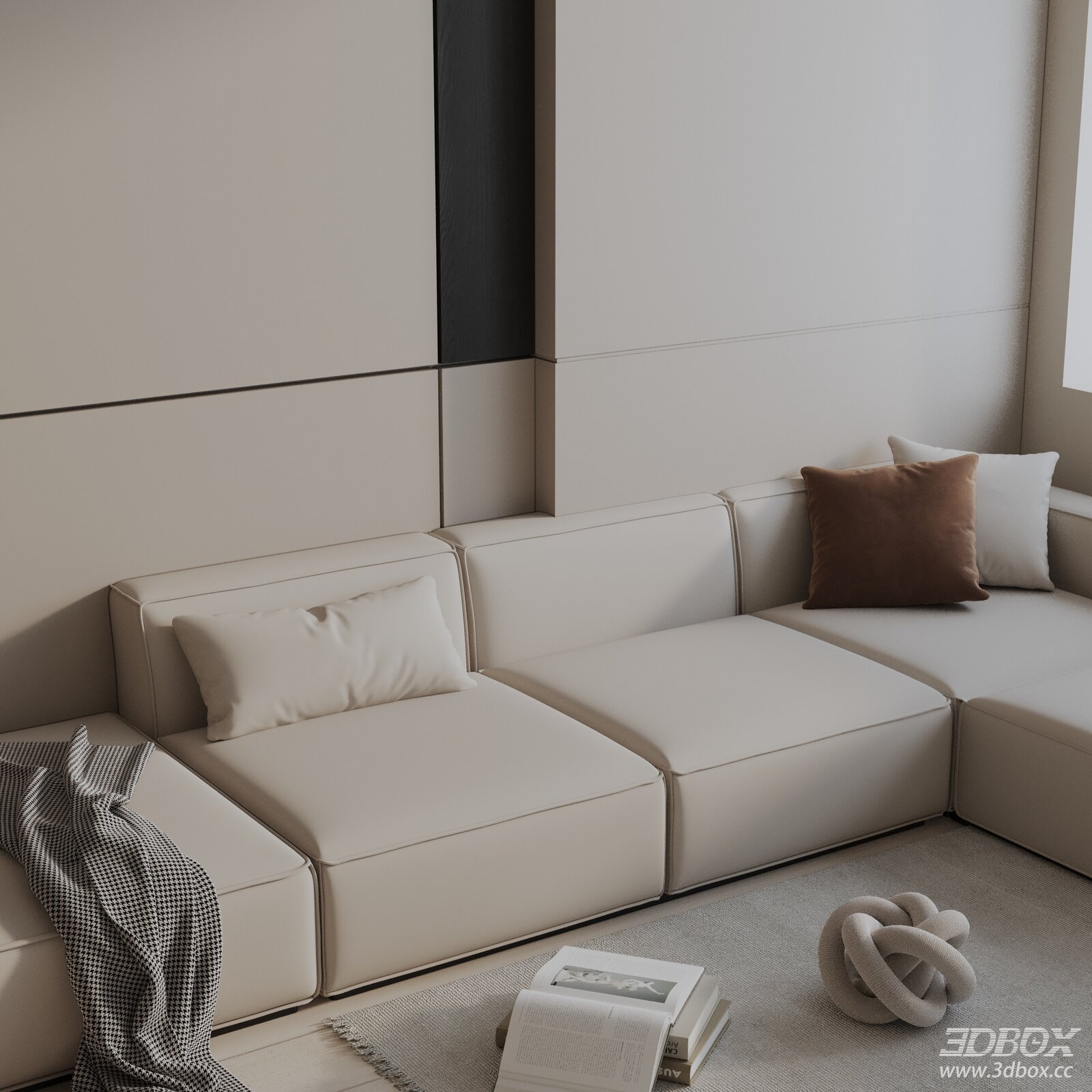 Modern Minimalist Modular Leather Sofa Set