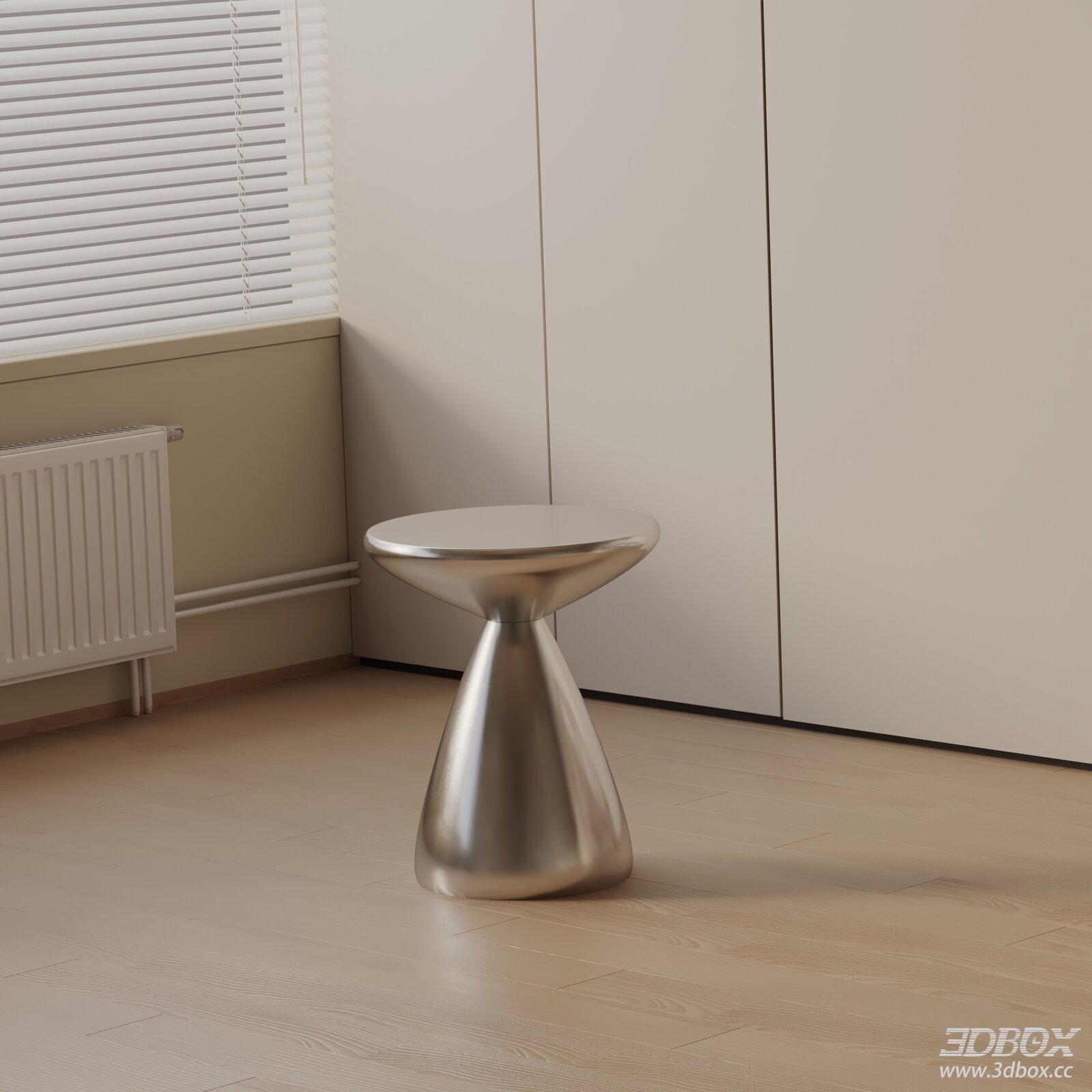 Modern Metallic Round Side Table