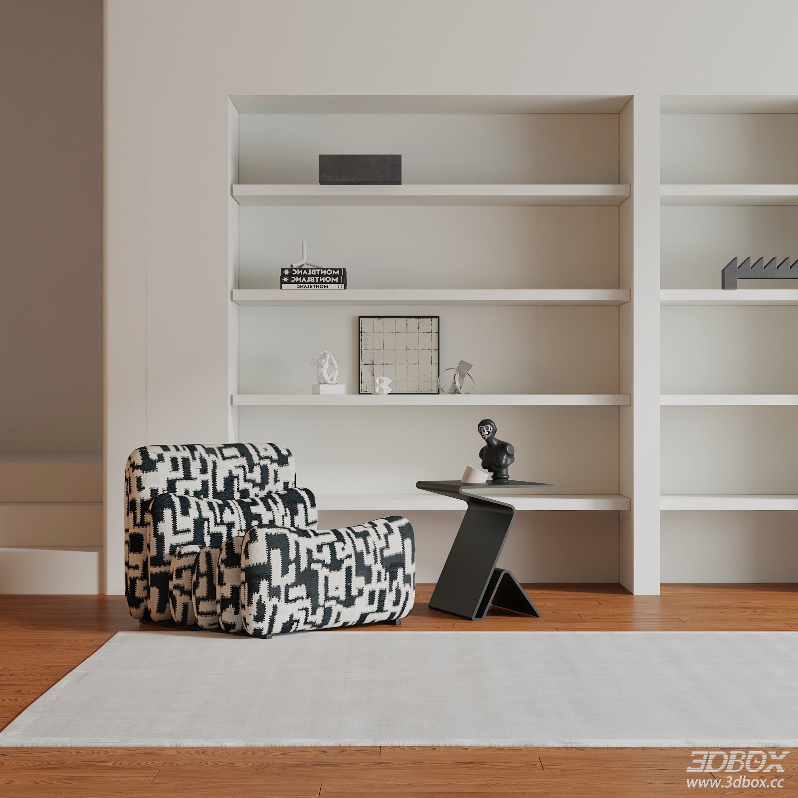 Modern Geometric Pattern Single Armchair Set