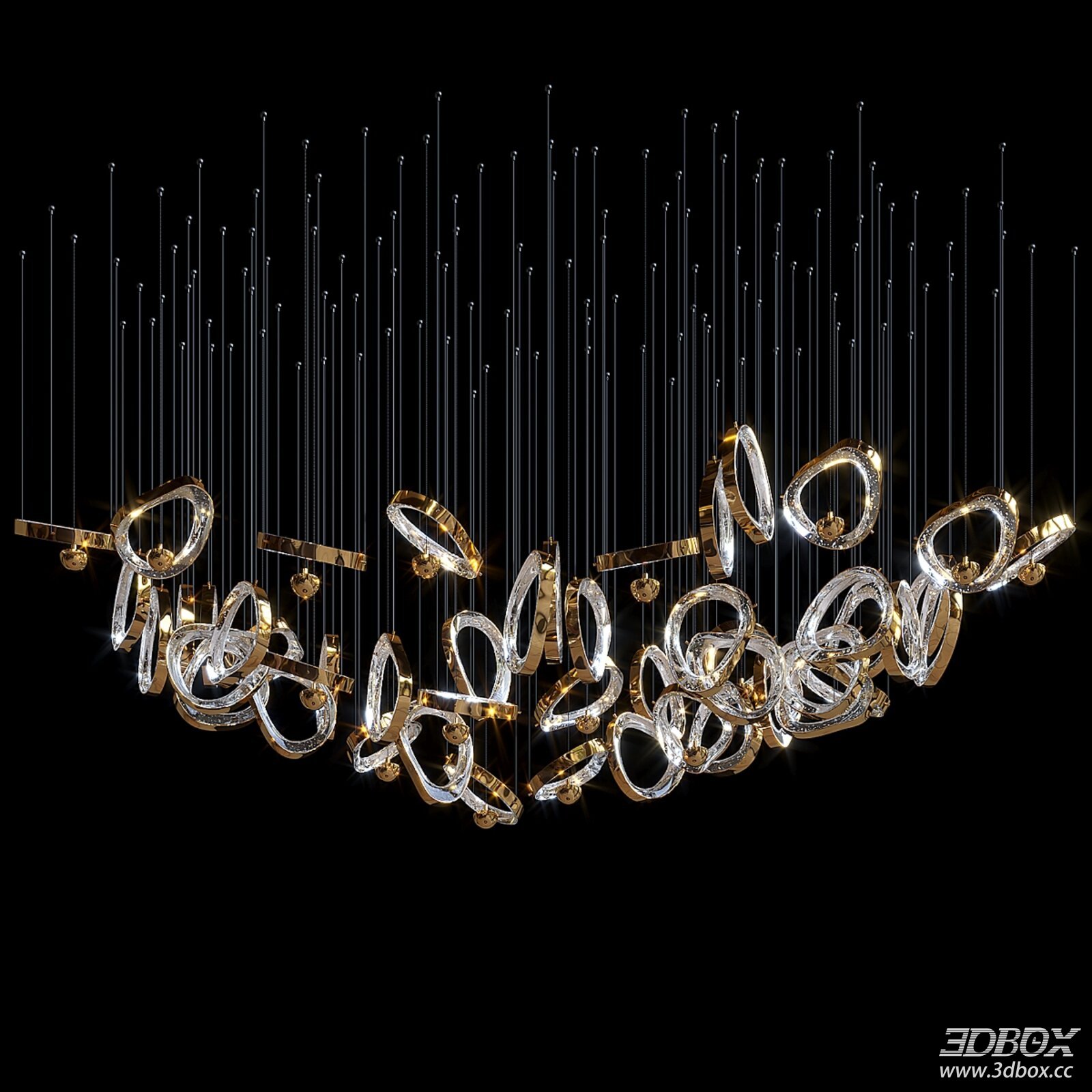 Modern Luxury Gold Crystal Ring Ceiling Chandelier