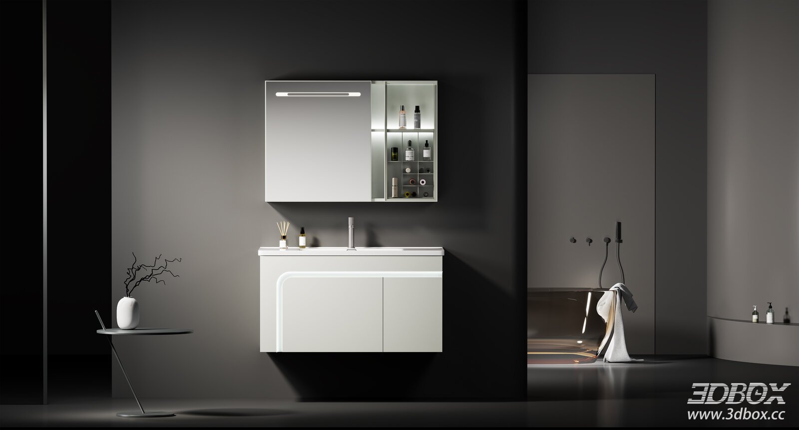Modern Nordic Minimalist Bathroom Vanity Cabinet with Mirror