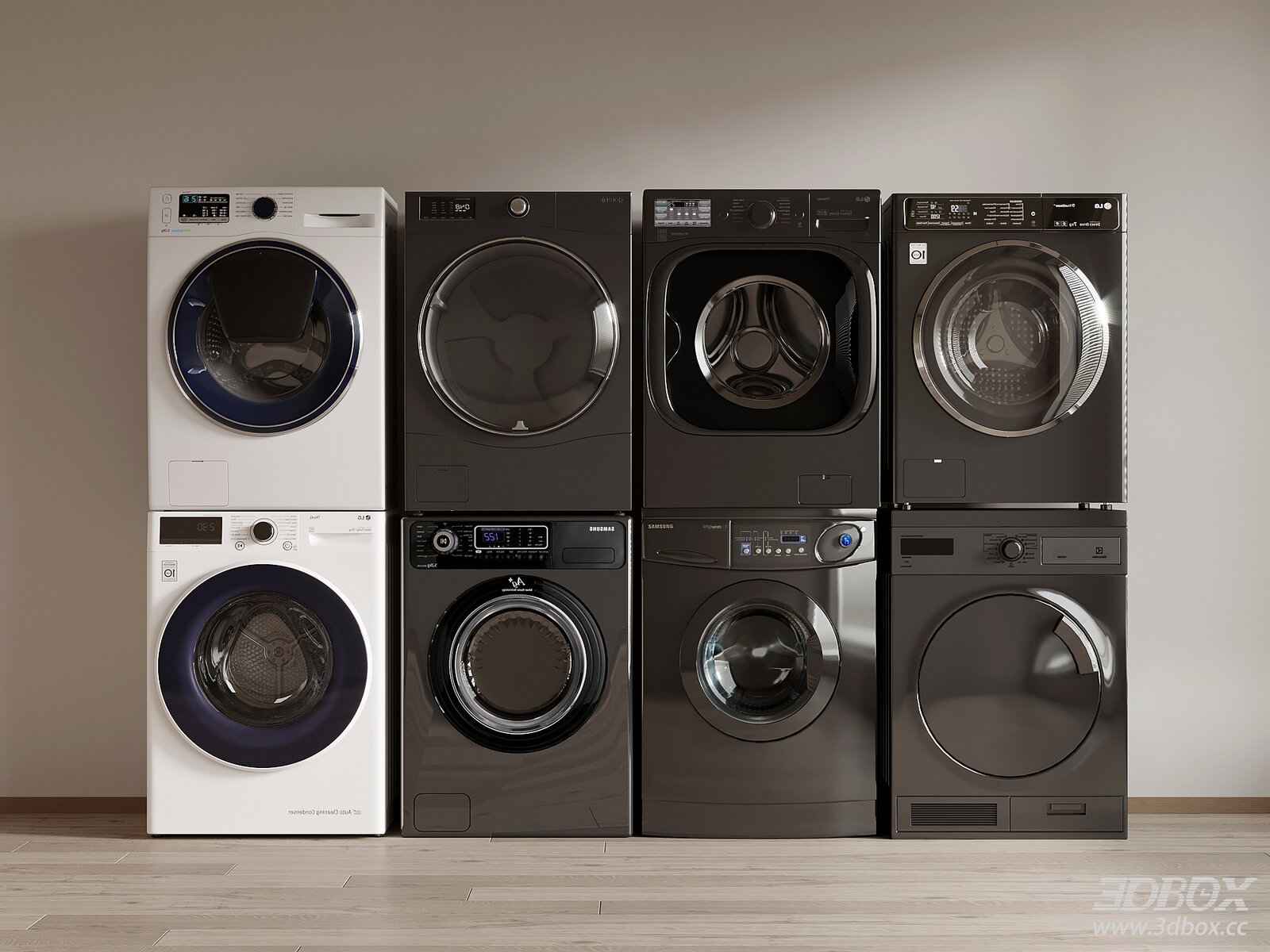 Modern Washing Machine and Dryer Set Collection