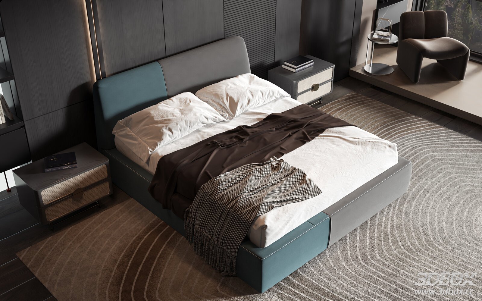 Modern Minimalist Double Bedroom Set