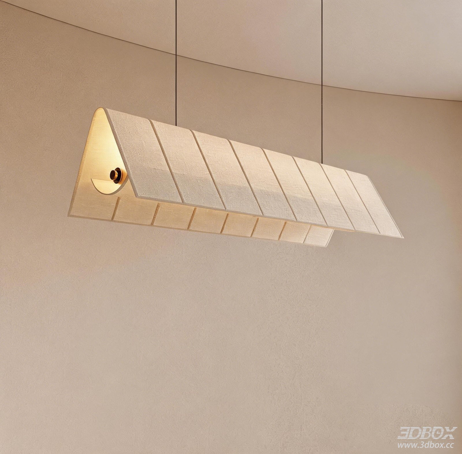 Modern Long Linear Fabric Pendant Ceiling Lamp