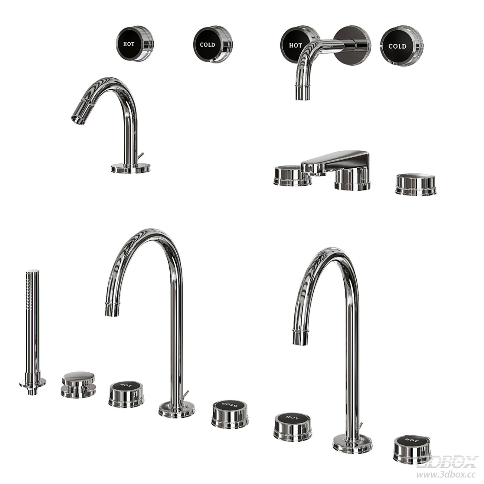 Modern Chrome Bathroom Faucet Set