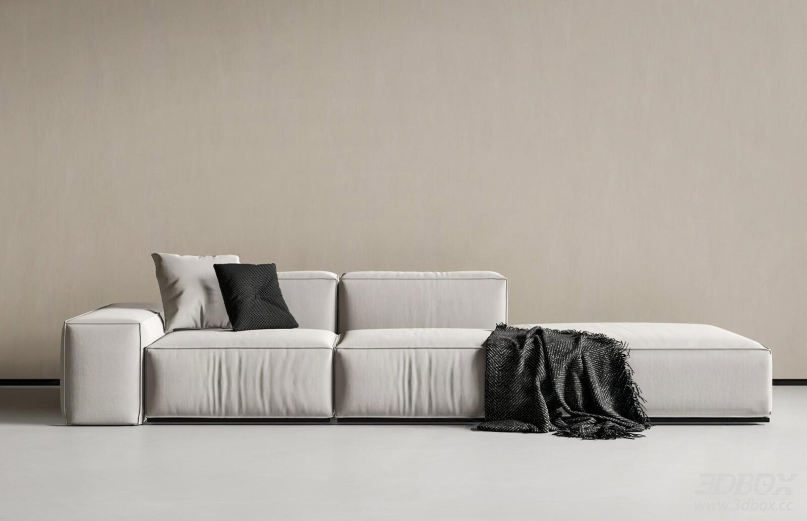 Modern Minimalist Modular Light Beige Fabric Sofa Set