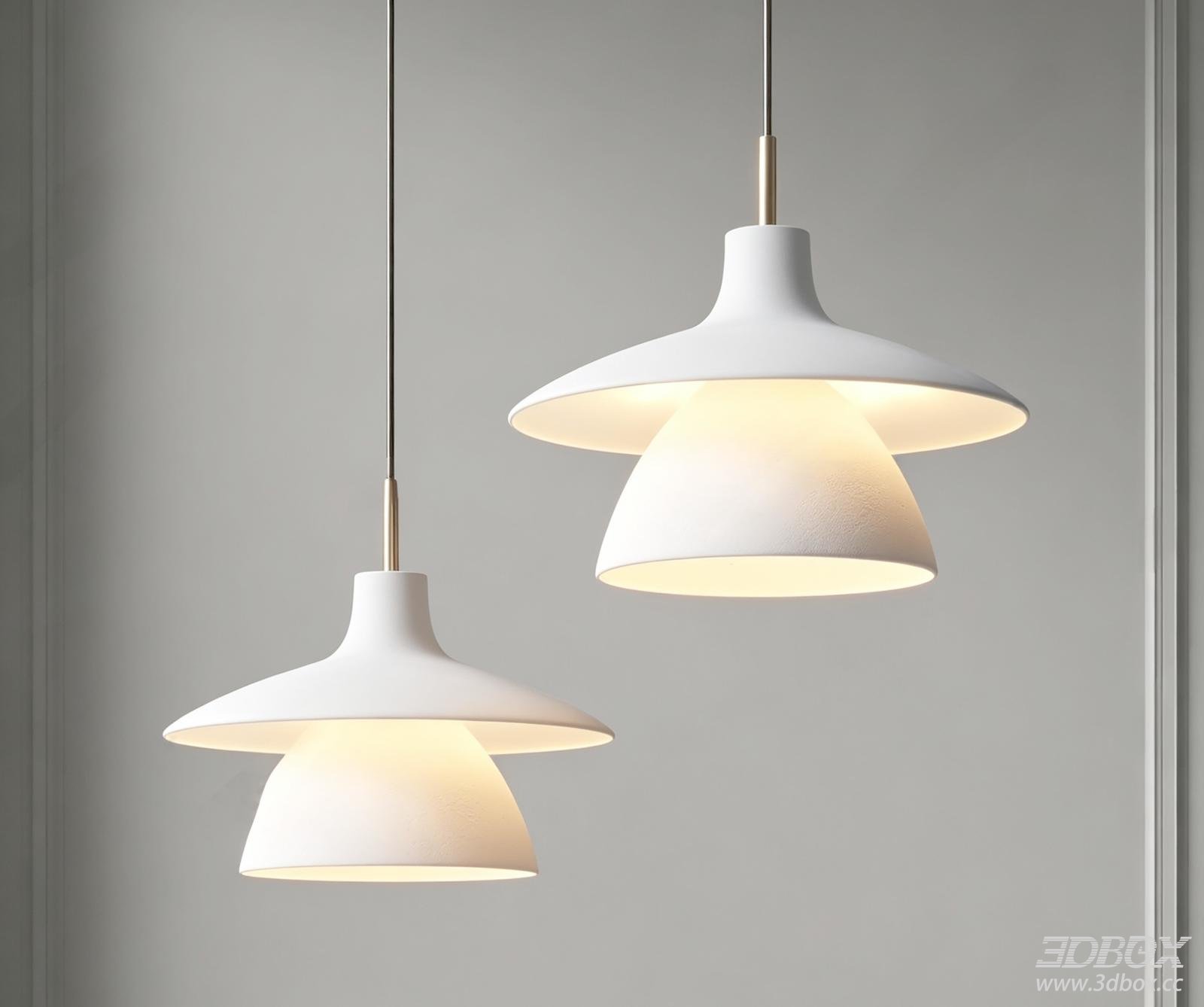 Modern White Matte Pendant Ceiling Lamp Set