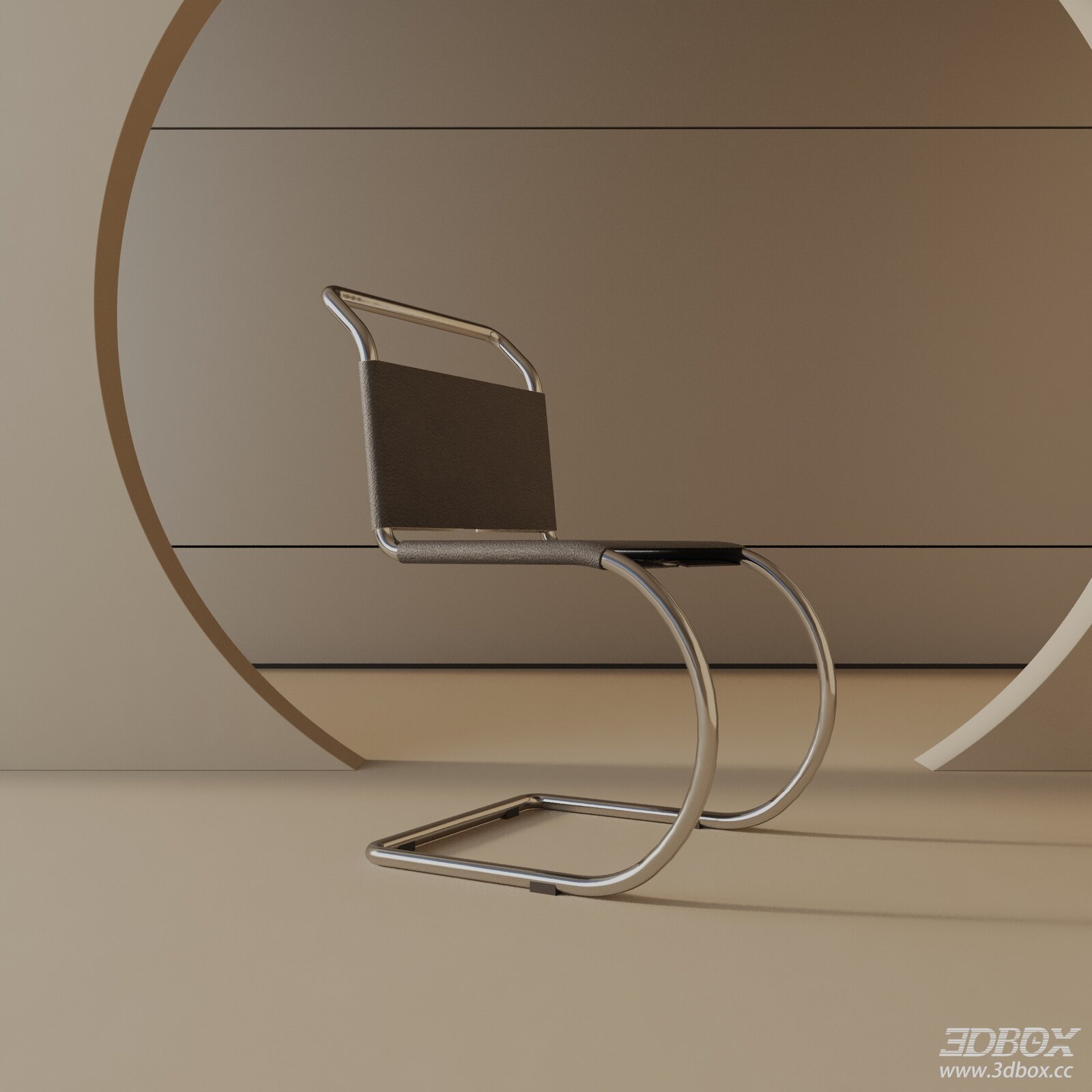 Modern Minimalist Cantilever Metal Leather Chair