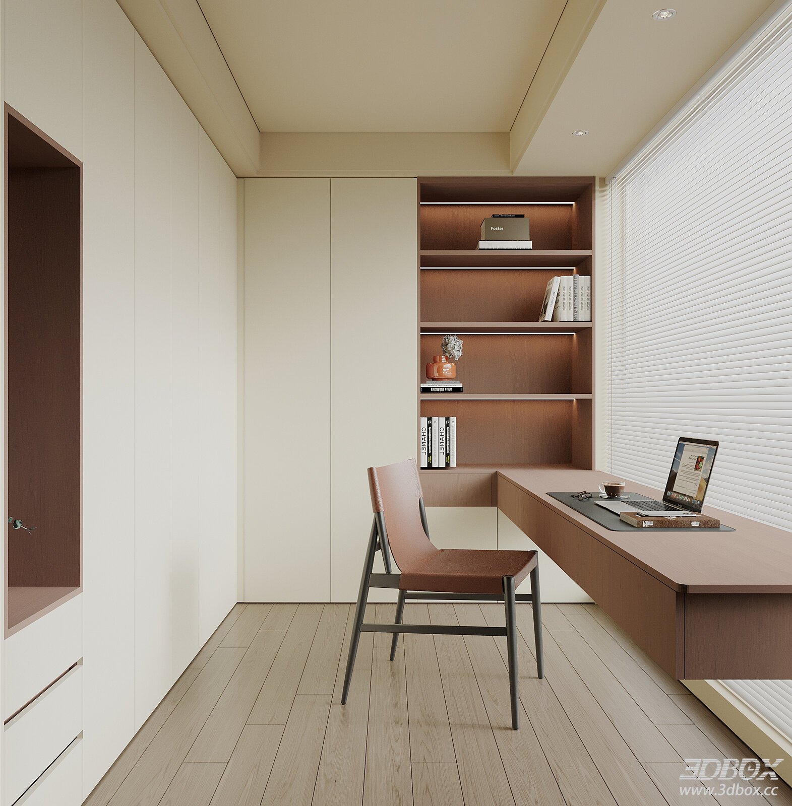 Modern Minimalist Study Room Workspace