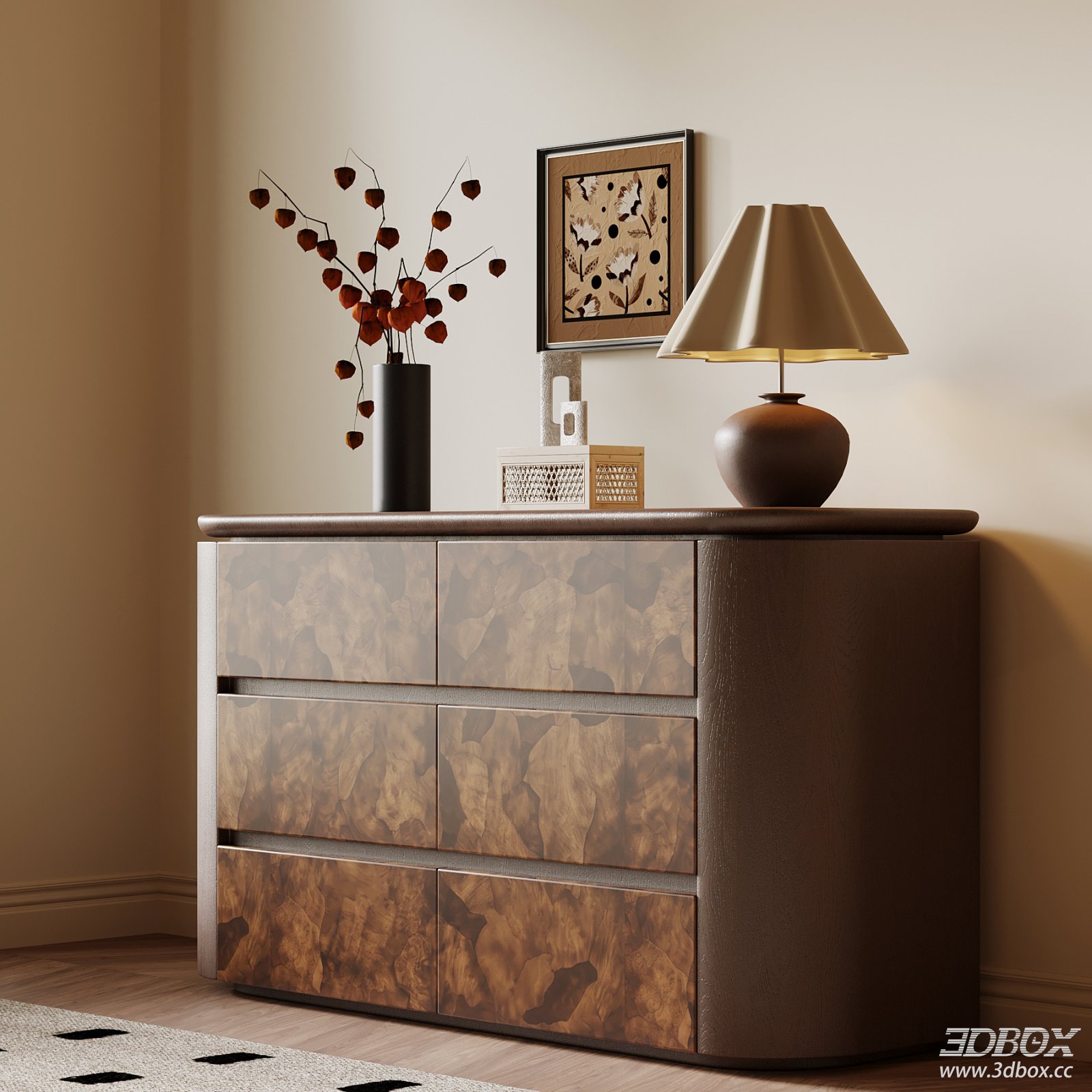 Mid Century Modern Vintage Sideboard with Decor