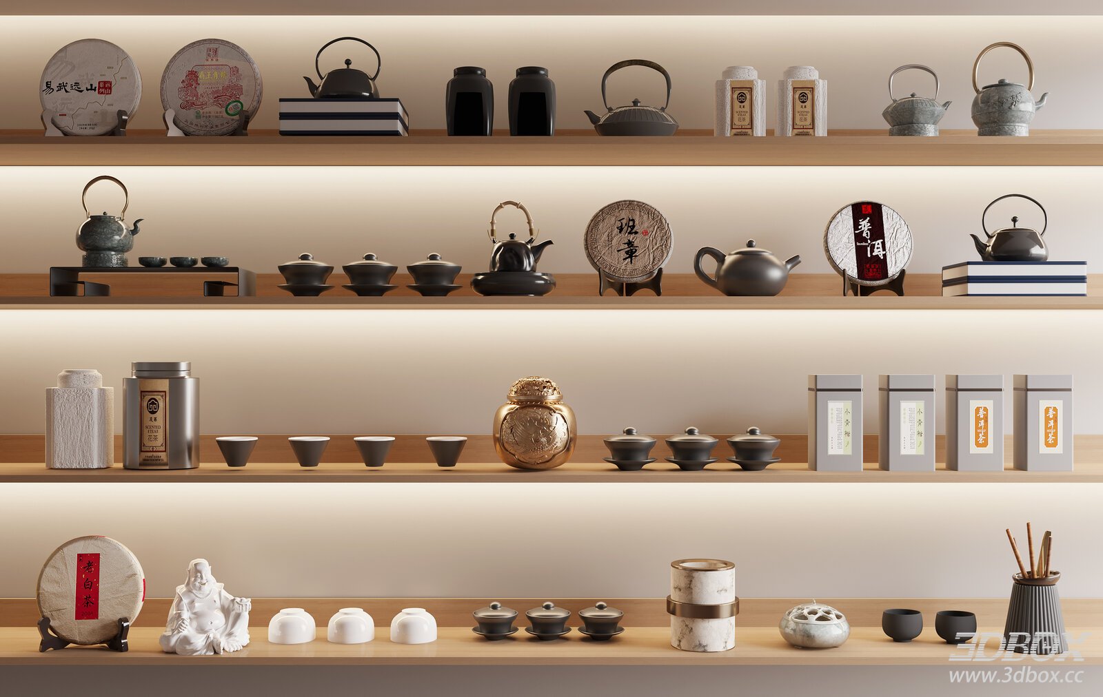 New Chinese Style Tea Set Decorative Display