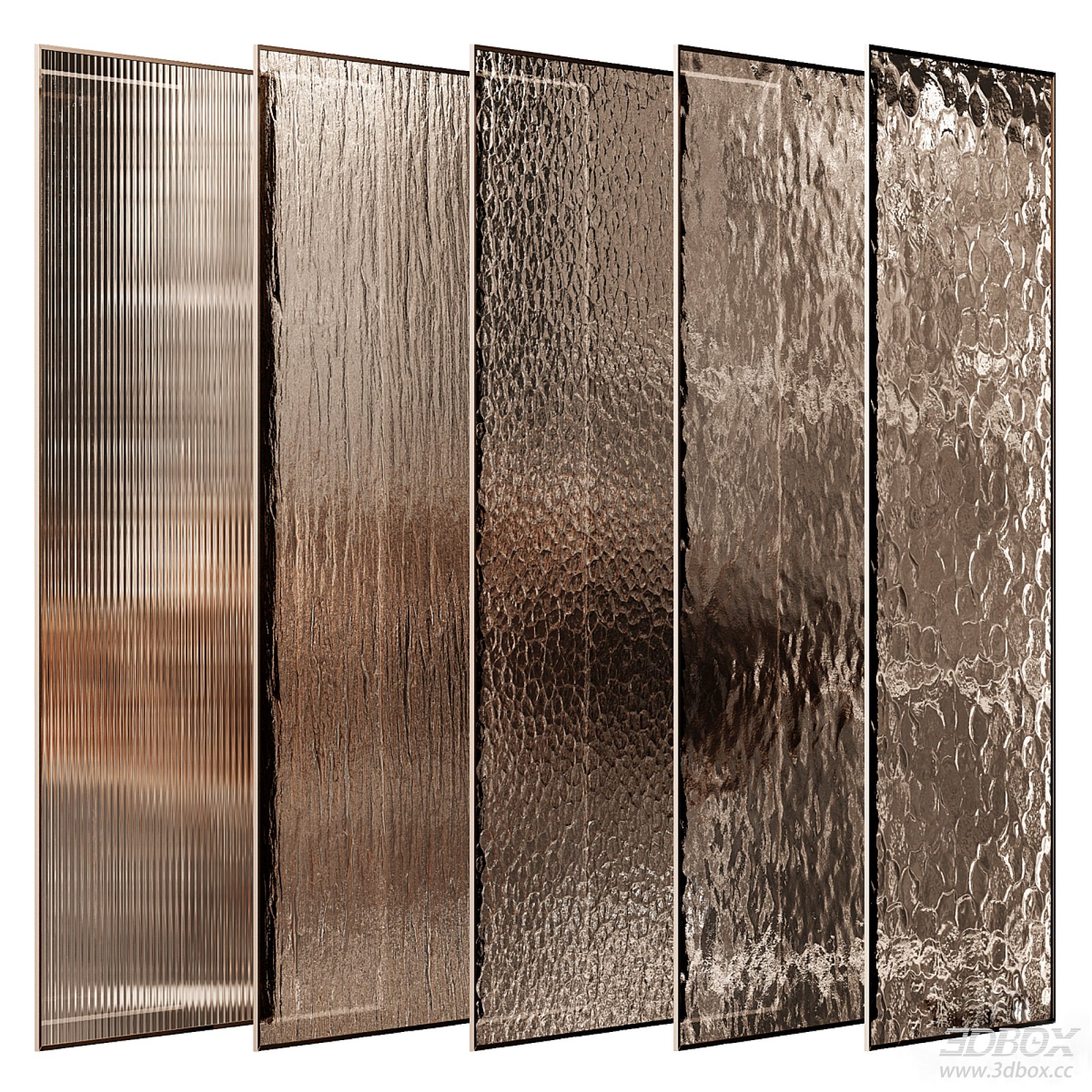 Textured Decorative Glass Partition Panels Set