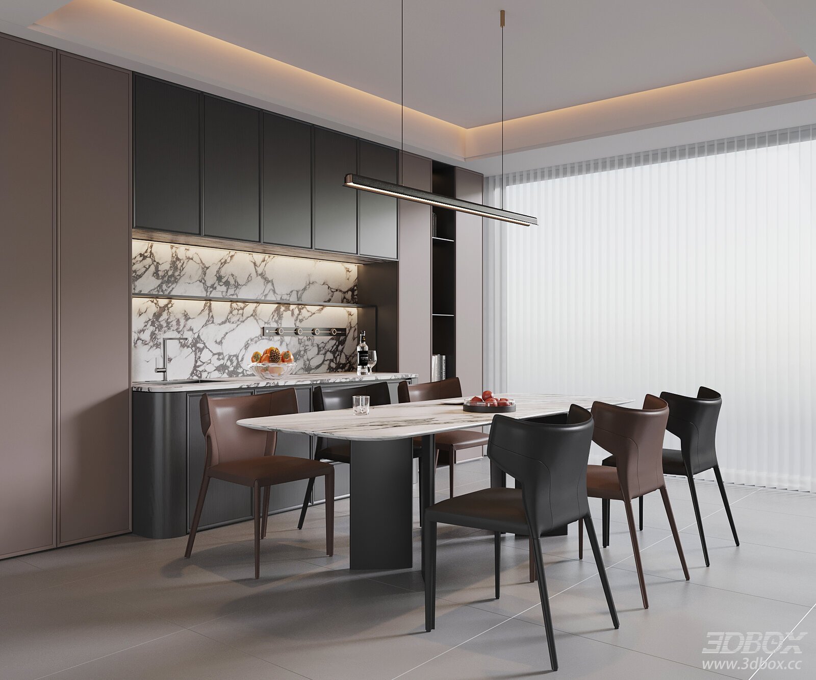 Modern Italian Style Kitchen and Dining Room Set