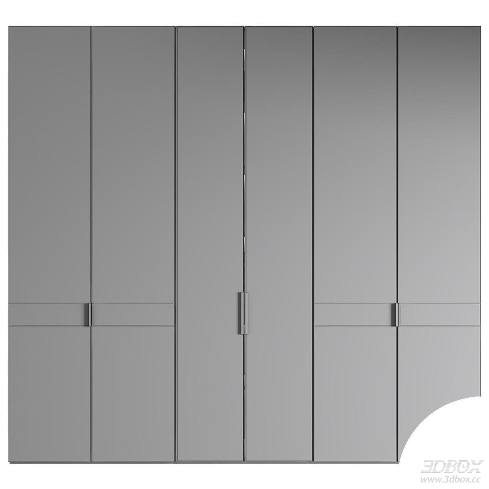 Modern Minimalist Gray Wardrobe Display Cabinet