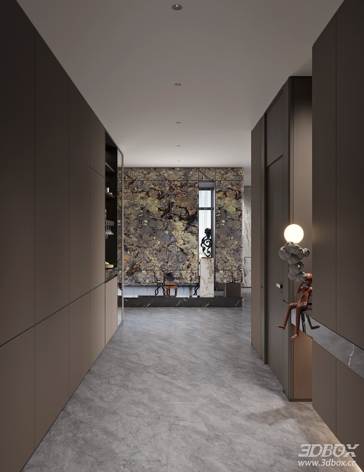 Modern Luxury Minimalist Home Hallway Entry Scene