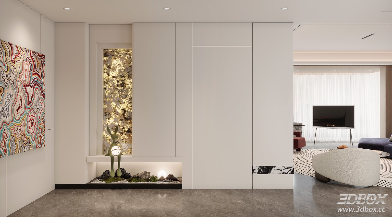 Modern Cream Style Hallway Entrance Scene
