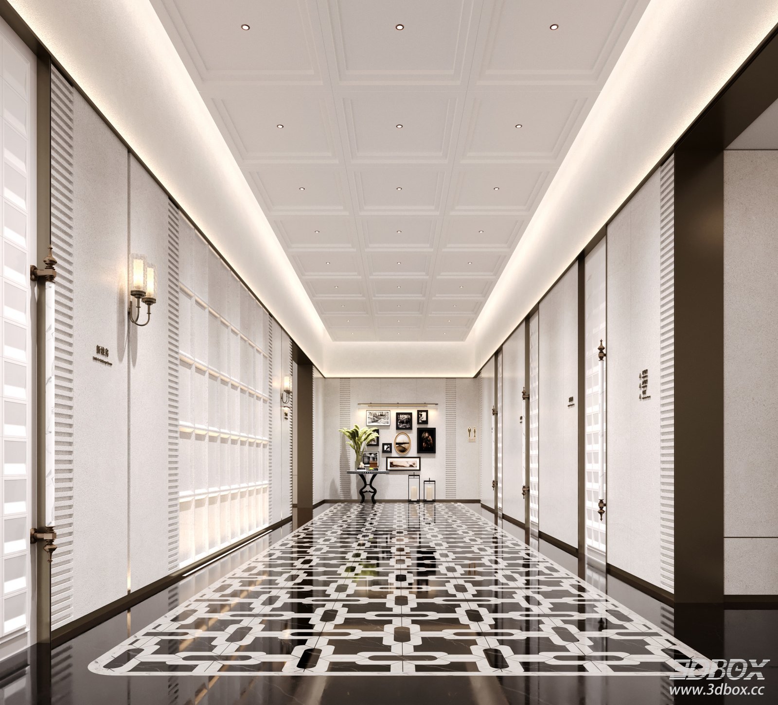 Modern Luxury Hotel Hallway Interior