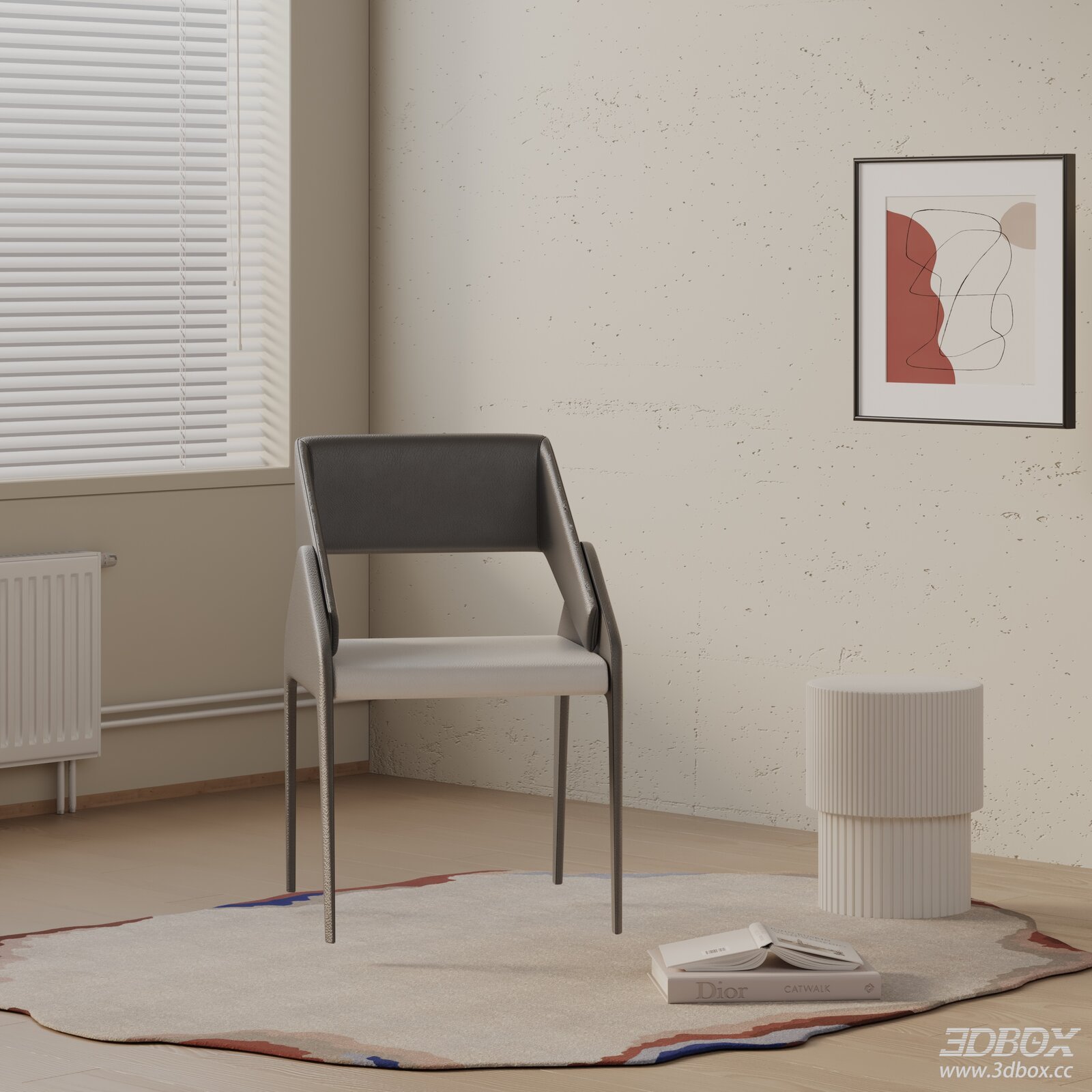 Modern Minimalist Leather Upholstered Dining Chair