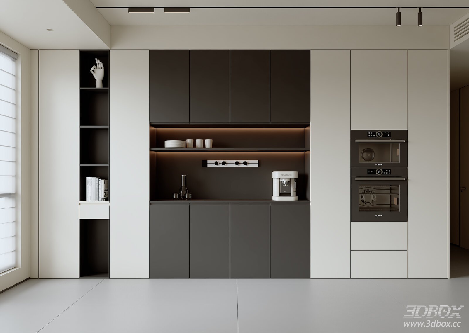 Modern Minimalist Built-in Sideboard Kitchen Cabinet