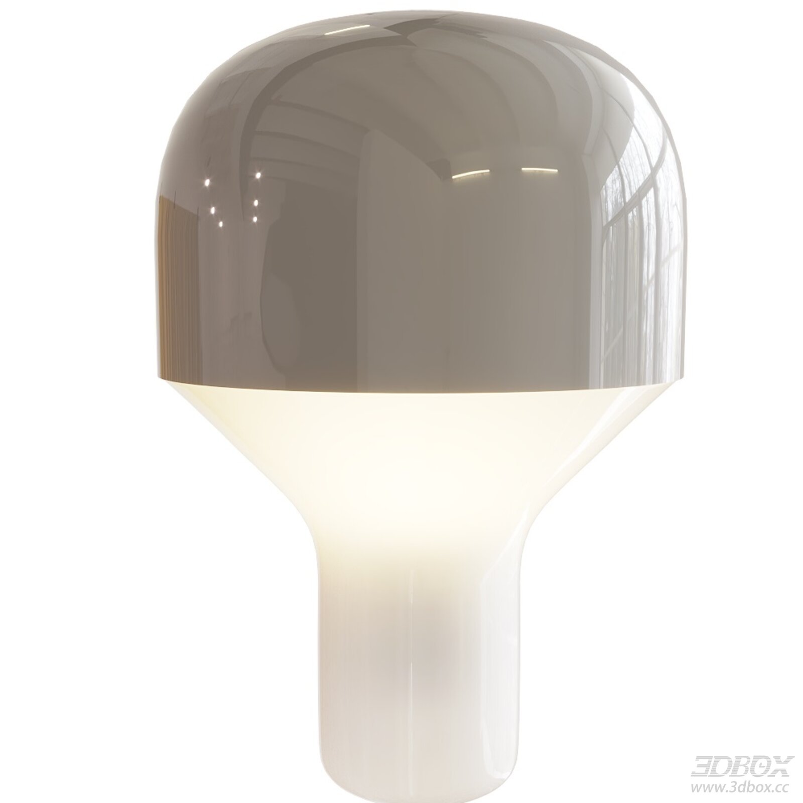 Modern Gray Glossy Glass Table Lamp