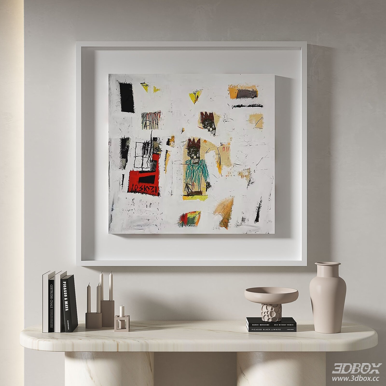 Modern Wabi Sabi Abstract Framed Wall Art Decor Set