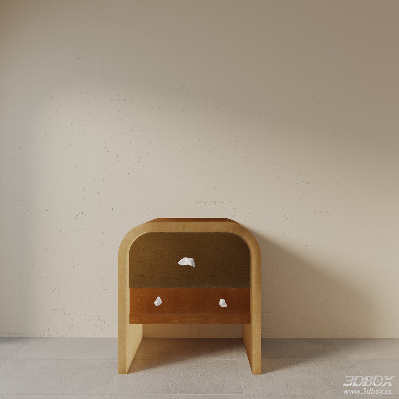 Modern Wooden Bedside Side Table with Fabric Drawer